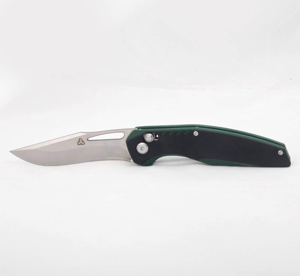 SAMFUNG Pocket Folding Knife, 3.1&rdquo; D2 Steel Blade, G10 Handle, Small EDC Knife with Pocket Clip for Everyday Carry Great Gifts for Men Women (Black + Green) image number 2