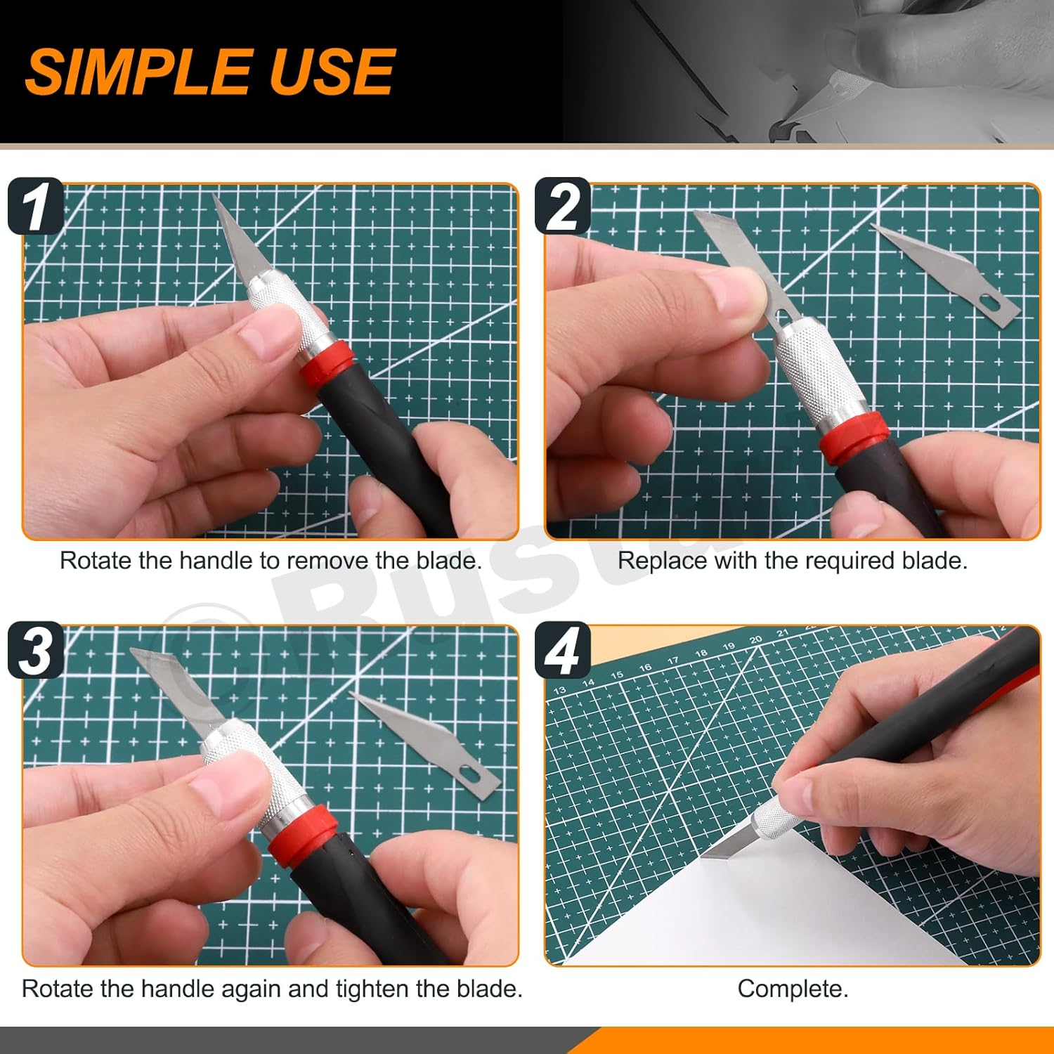 30Pcs Precision Craft Knife Hobby Knife Set with Art Knife Blades, Handles, Tweezers and Sharping Stone, Professional Art Exacto Knife for Plastic Wood Leather Art Carving Crafting image number 6