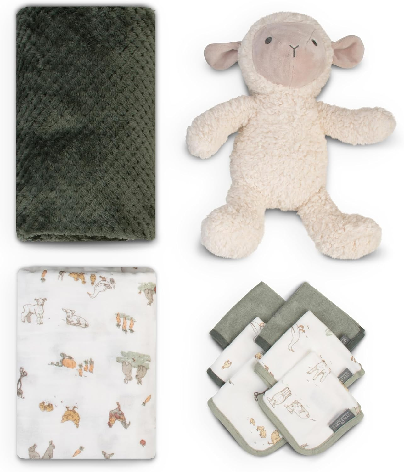 The Little Linen Company Boxed Baby Gift Set - Farmyard Lamb image number 3