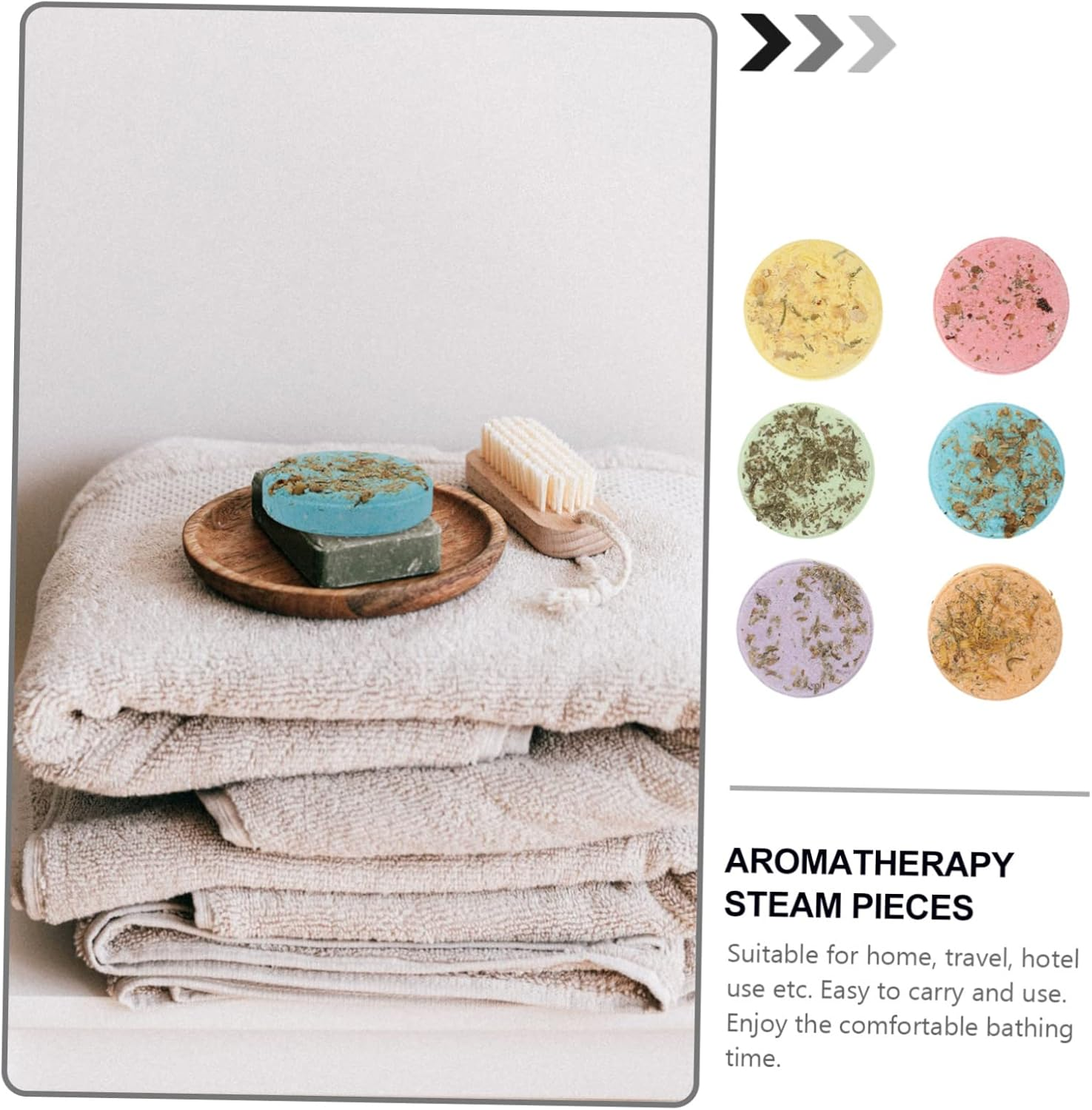 SOESFOUFU 6Pcs Aromatherapy Steam Flakes Shower Steamer Bath Tablets Fresh Scent Bath Women Bathroom Accessories image number 2