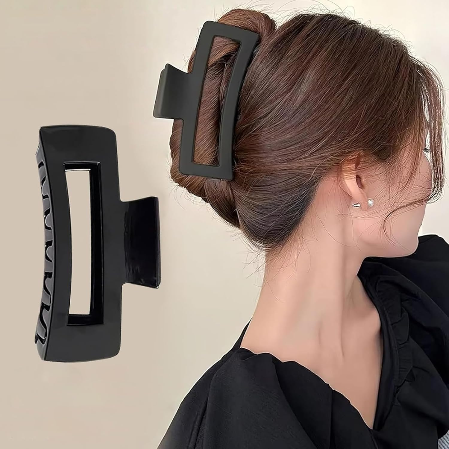 4 Pcs Cloud Claw Clip for Women Large Soft Flexible Hair Clip for Women Silicone Square Non Slip Barrettes Ponytail Hairpins for Thick Thin Curly Hair image number 2