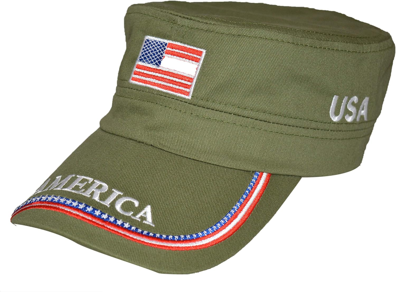 DISHIXIAO USA Baseball Cap Polo Style Adjustable Embroidered Dad Hat with American Flag for Men and Women