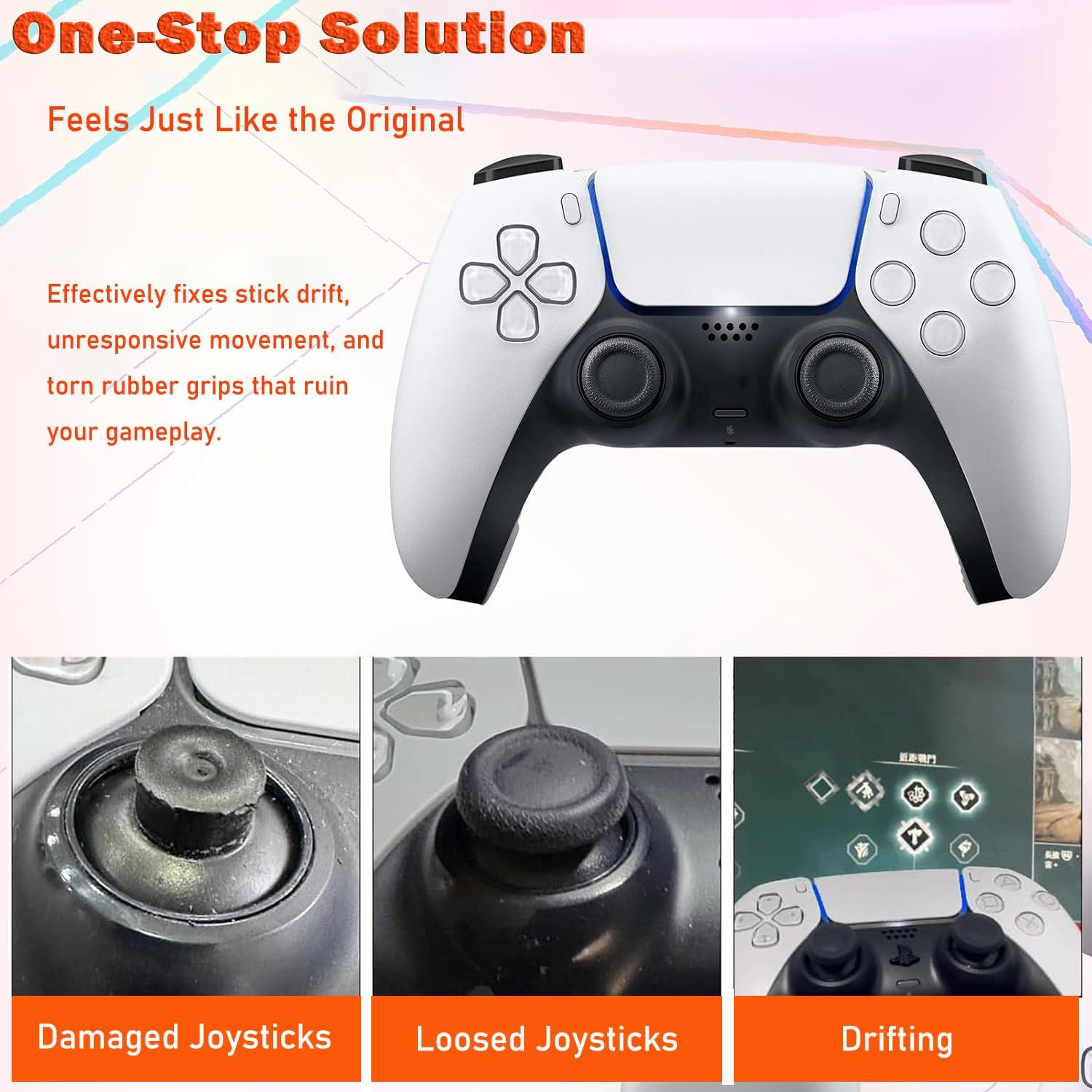 SILHOL P5 Controller Thumbsticks, Black Replacement Analog Joysticks for Dualsense, Thumbsticks Replacement 9Pieces image number 5