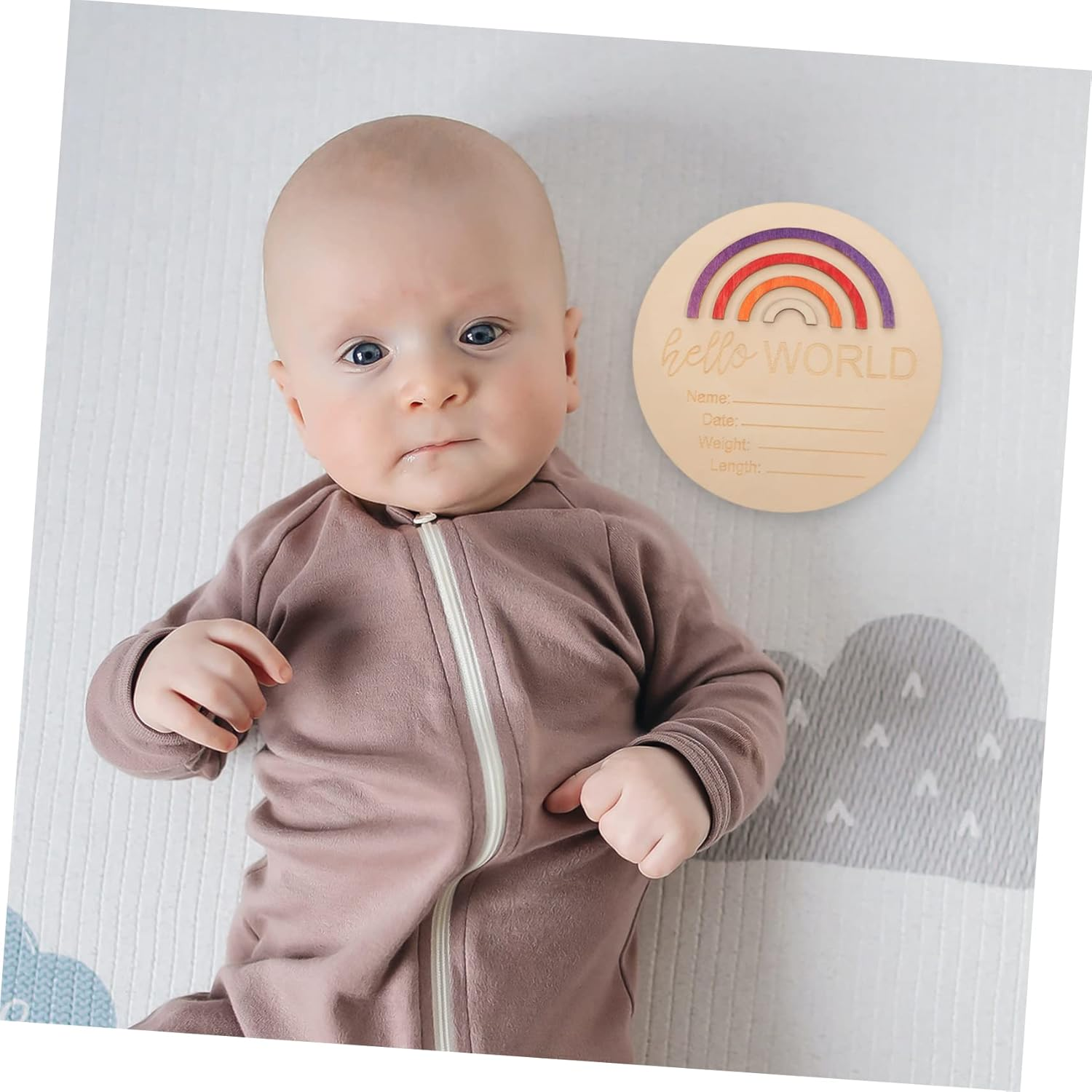 Milestone Sign Wooden Monthly Cards for Newborn Announcement Natural Wood Milestone Discs for Girl Boy Photography Durable Safe Design image number 2