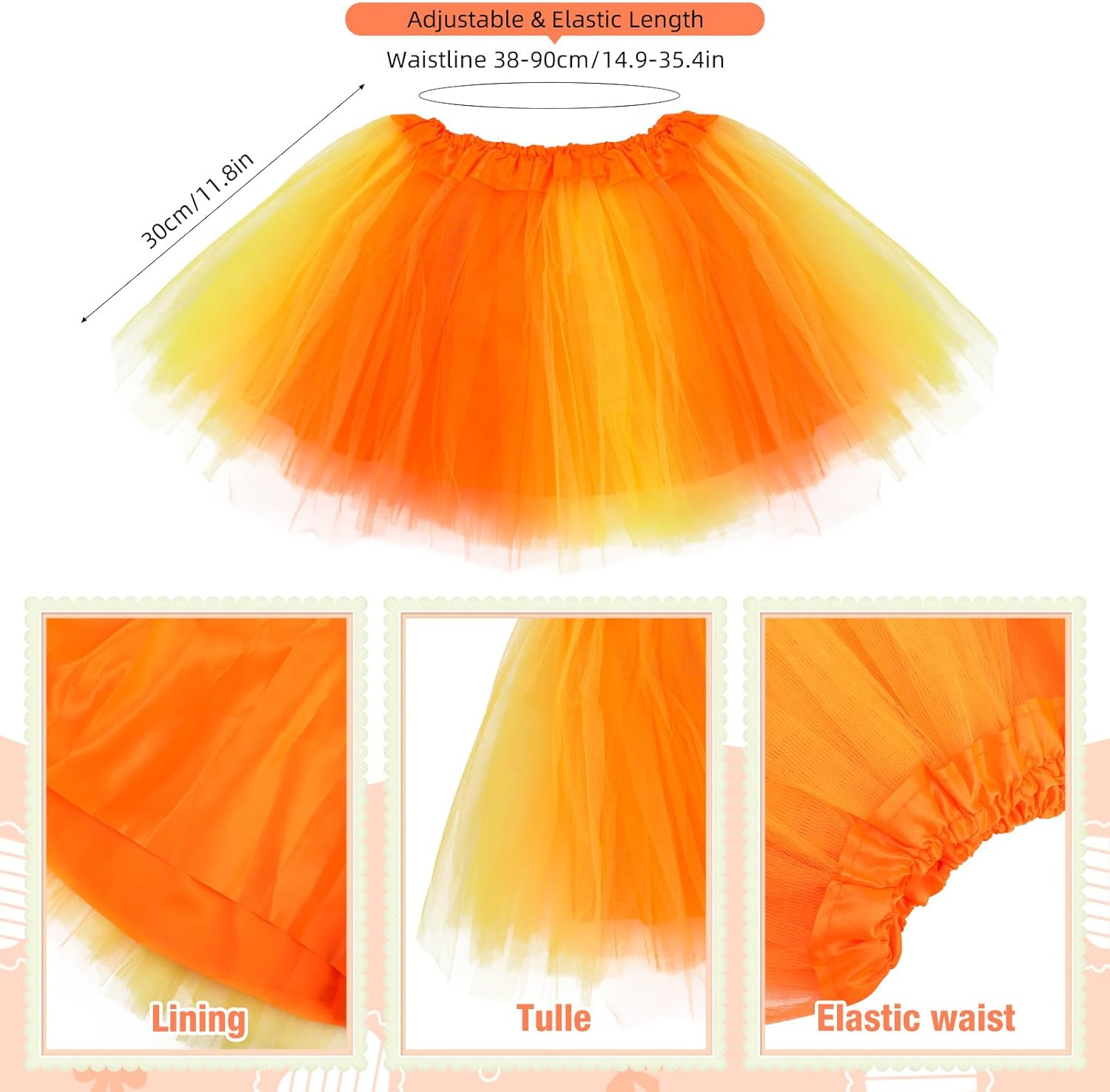 4 Pcs Orange Costume Yellow Mustache and Eyebrows Glasses for Kids 4-8, Fake Beard Moustache, Halloween Cosplay Accessories for Book Week Costume Funny Party Favor image number 4