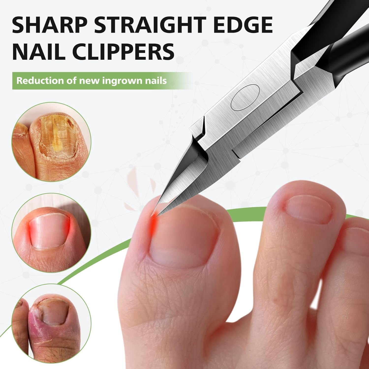 Toenail Clippers Straight Blade for Thick Toenails, Wide Open Pointed Jaw Toenail Cutter for Ingrown Nails, Podiatrist Recommended Toenail Cutter image number 6