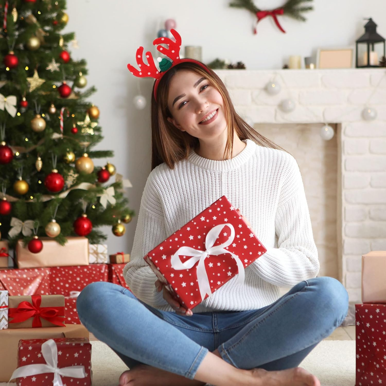 JECOMPRIS Pack of 6 Christmas Headbands: Sweet Christmas Headwear Set for Women and Girls for Christmas Parties, Photo Booth Accessories