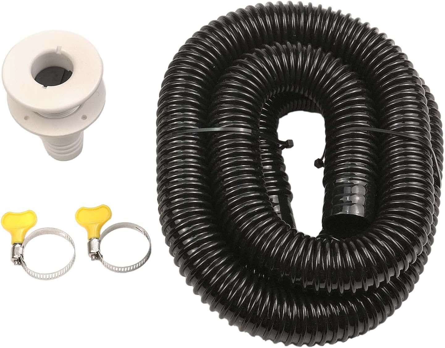 Bilge Pump Installation Kit with 1-1/8-Inch Dia Plumbing Kit - 6 FT Premium Quality Kink-Free Flexible PVC Hose, 2 Hose Clamps and Thru-Hull Fitting Included image number 2
