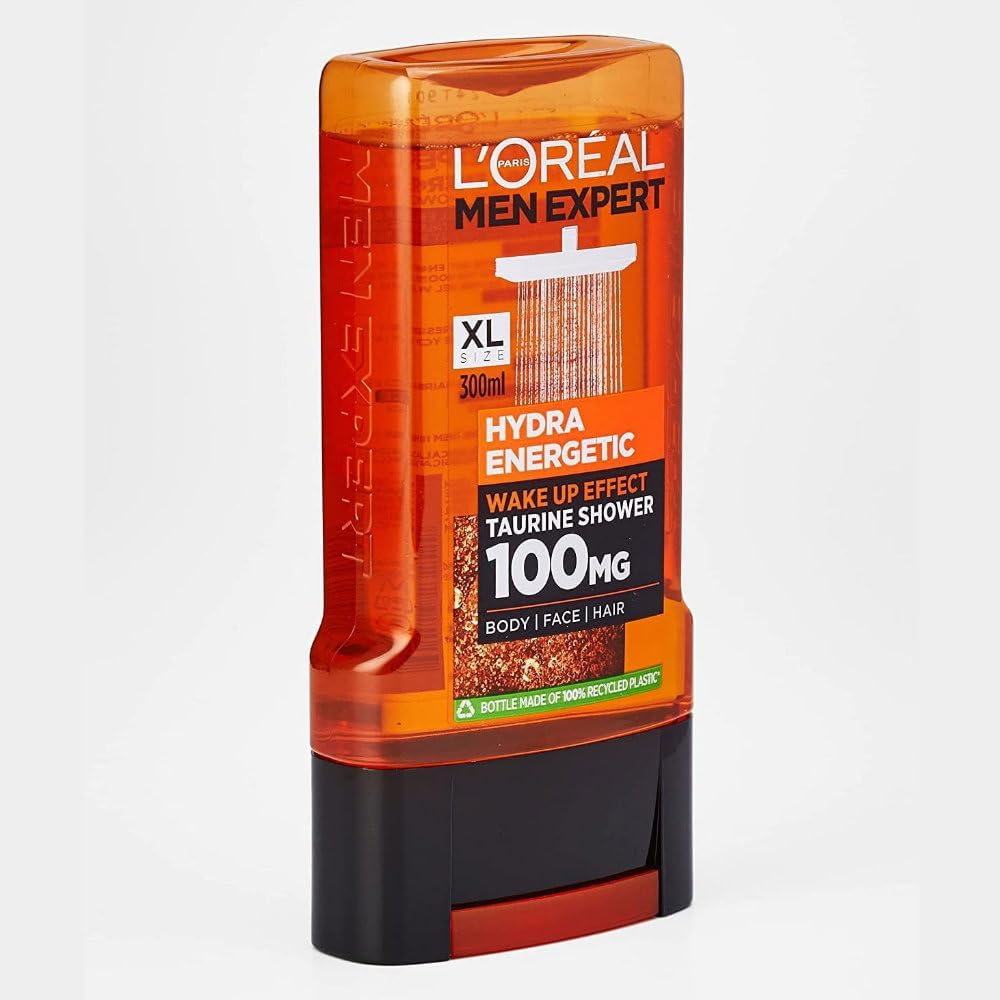 6X L'Oreal Paris Men Expert Hydra Energetic Shower Gel Body Face Hair 300Ml image number 3
