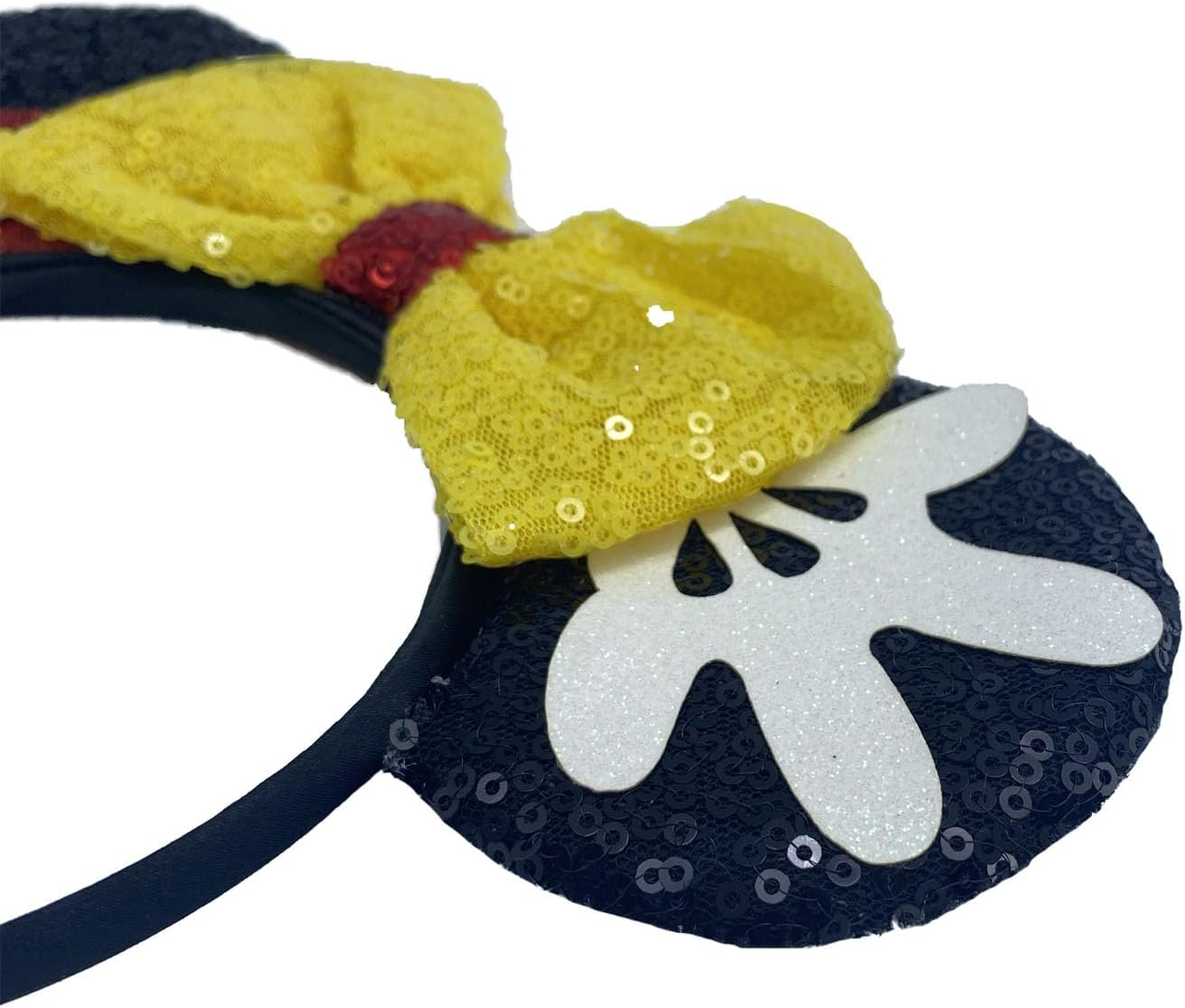 YUESUO Mouse Ears Headband, Sequin Bow Hair Hoop Set of 2 Pcs Headband Mouse Party Decoration Costume Ears Headband for Children Women Girls image number 5