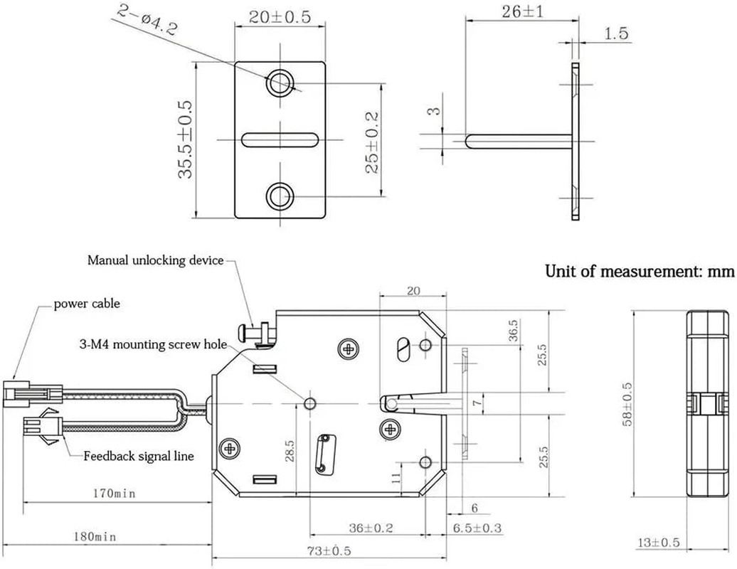 Zicojia Small 12V 1.5A Electronic Lock Latch Release Assembly Electromagnetic Control Metal Magnetic Lock Easy Install image number 1