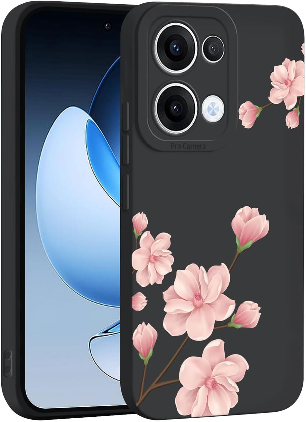 ILING Liquid Silicone Case for Oppo Reno 13 5G, Ultra Thin Elegant Flowers and Cute Cartoon Pattern Women'S Mobile Phone Case, Soft TPU Bumper Shockproof Protective Case (White Q07)