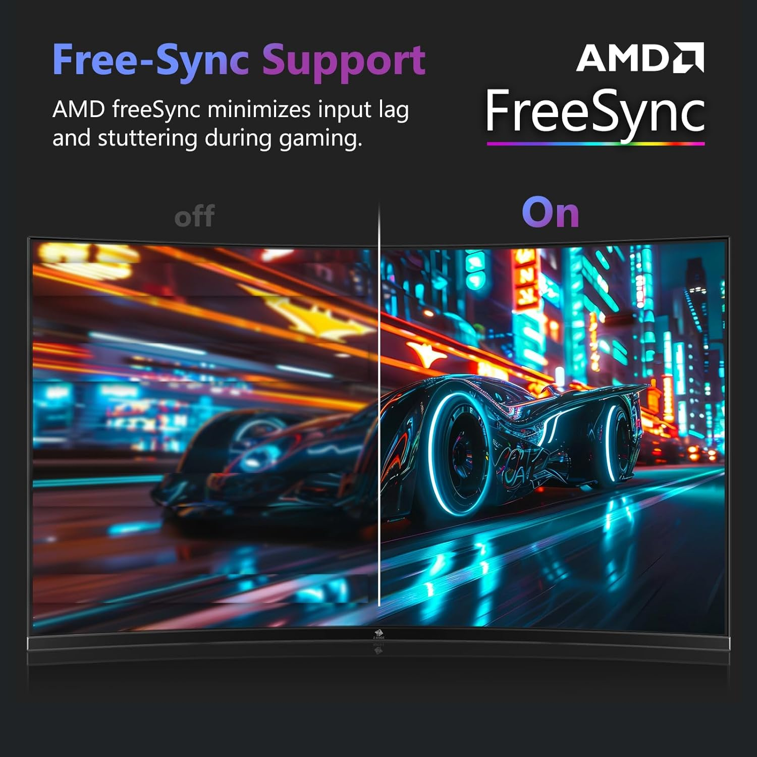 Z-Edge 27 Inch Curved Gaming Monitor 200Hz 1Ms MPRT Full HD 16:9 Curved Screen 350Cd/M&sup2; Brightness, Ultra-Thin Bezel, Freesync, HDMI & Displayport - Black image number 4