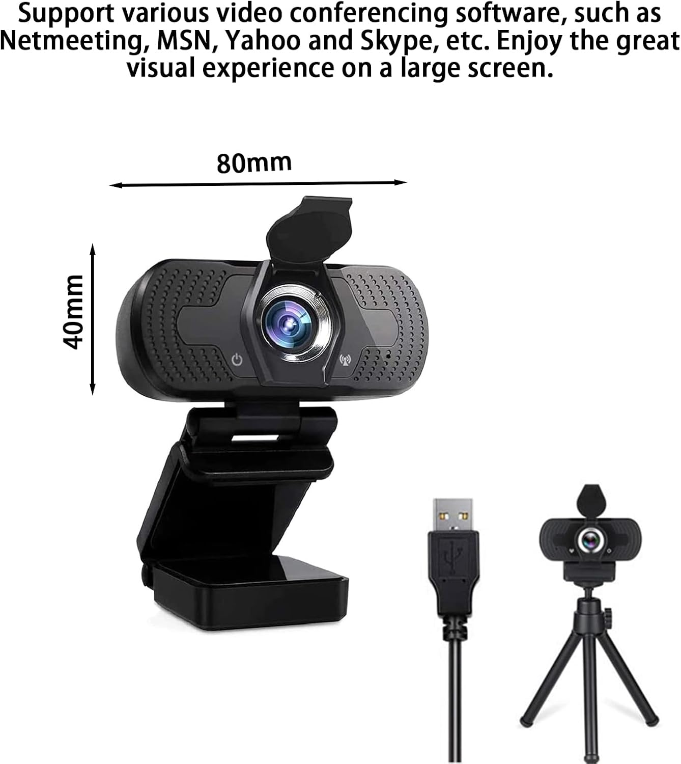 1080P Webcam with Stereo Microphone USB Web Camera 110 Degree View Angle HD Webcam for Video Calling Recording Conferencing Streaming Gaming on Desktop Laptop