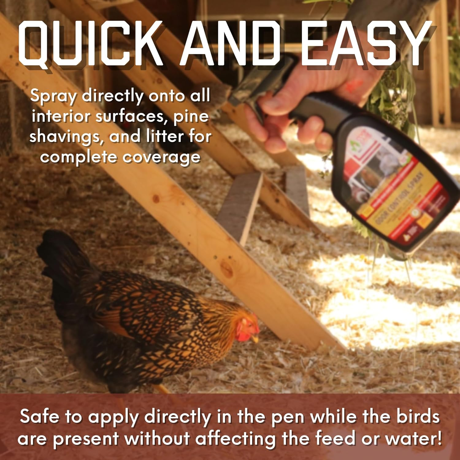 Chick Fresh - Odor Control Spray for Backyard Chickens. Eliminate Chicken Coop, Brooder, Nest Boxes, Hen Houses, Rabbit Hutches Odor & More! 24 Oz Spray Bottle (2 Pack) image number 2