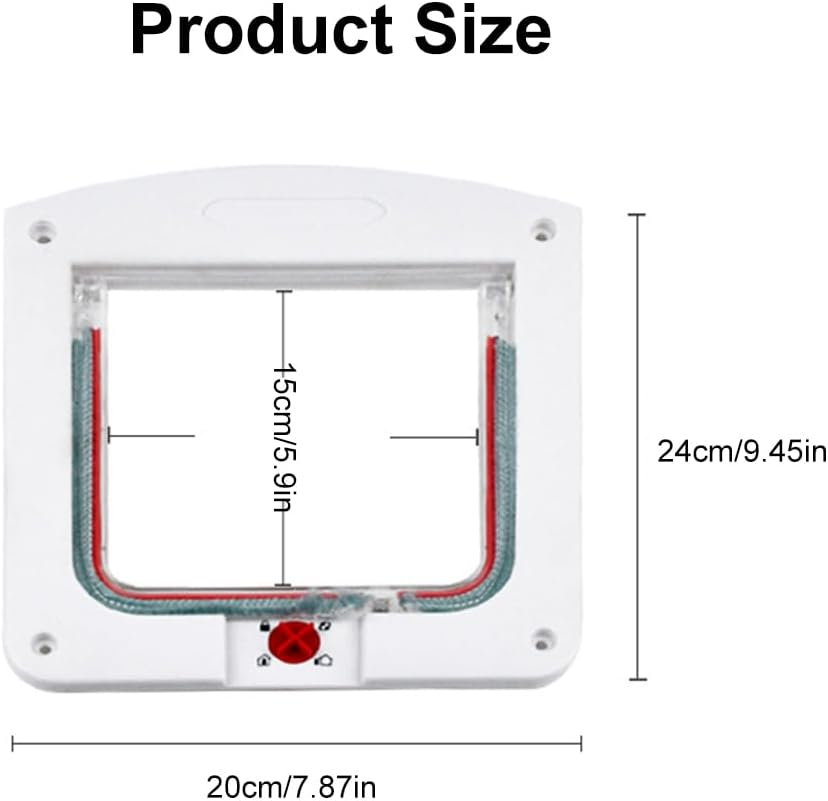 Cat Door for Windows, Weatherproof Cat Flap, Cat Door, Pet Flap, Quiet Cat Door, for Indoor Outdoor Door, Window, Wall, for Cats and Small Dogs, White, 20 X 24 Cm image number 1