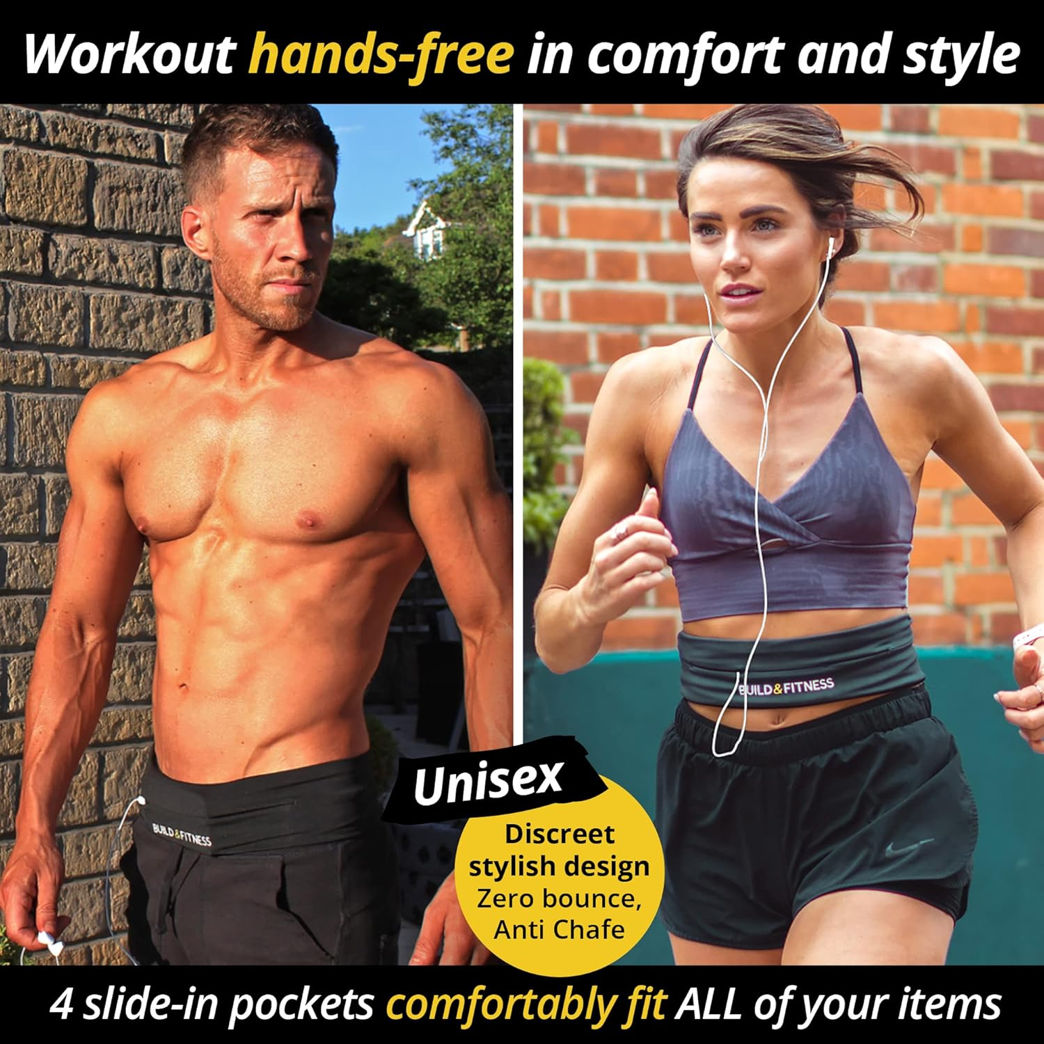 Running Belt, Fitness Belt, Flip Waist Belt with Key Clip, Fits All Phone Sizes. Unisex. for Gym Workouts, Exercise, Cycling, Walking, Jogging, Marathons, Yoga, Sport, Travel & Outdoor Activities image number 5