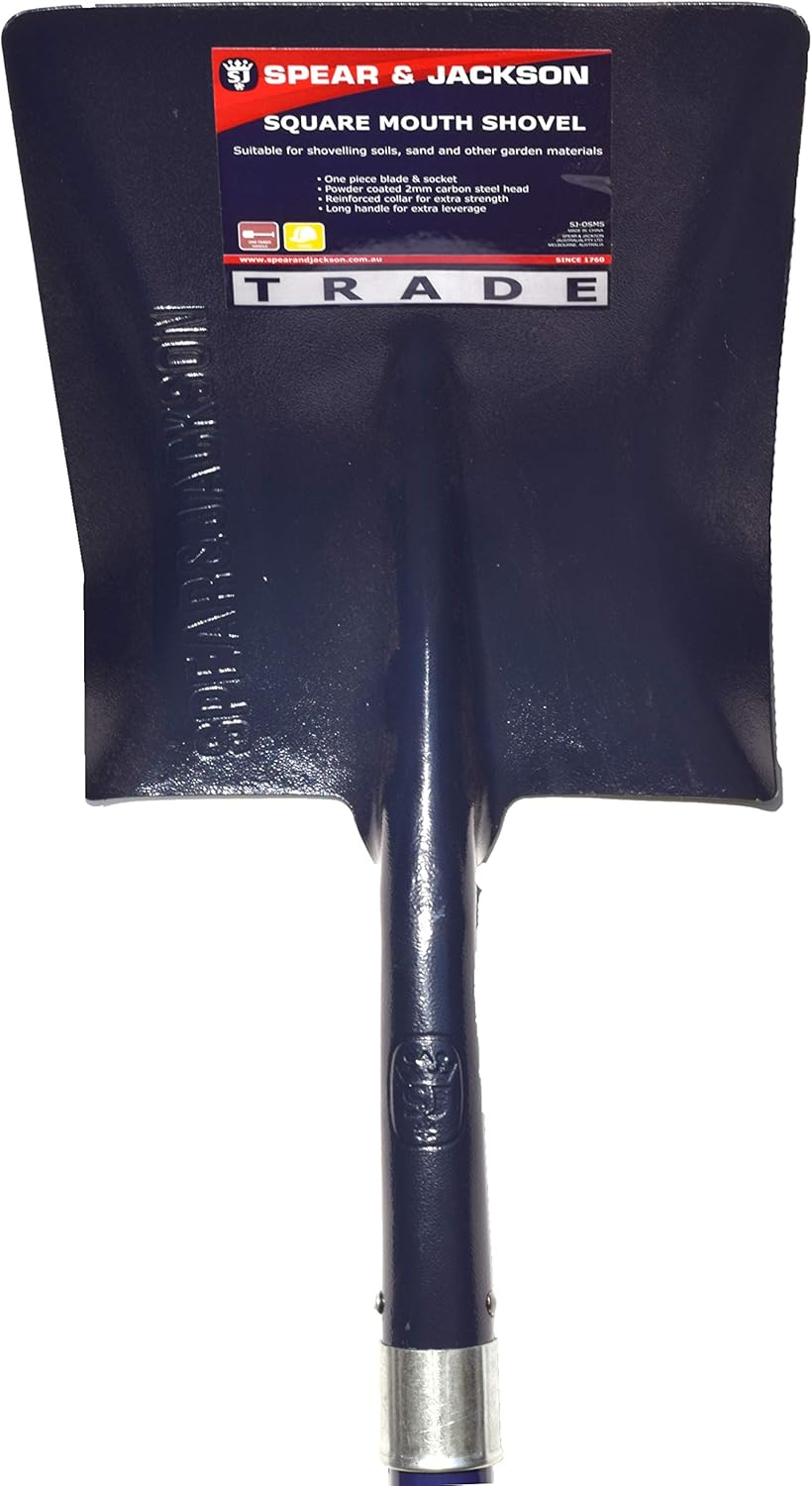 SPEAR & JACKSON SQUARE MOUTH SHOVEL - TRADE QUALITY FIBREGLASS HANDLE SJ-FGSMS