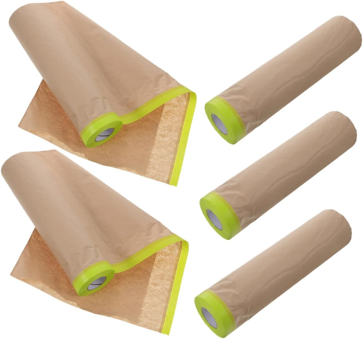 SHOWERORO 5Pcs Pre Taped Masking Paper Painters Paper Adhesive for Automotive Painting Covering Cars Walls image number 1