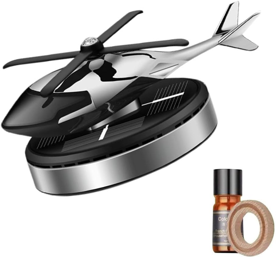 Helicopter Shape Car Air Freshener & Aromatherapy Diffuser - Rotating Car Perfume Diffuser for Dashboard, Perfect Car Ornament for Sedan, SUV, RV, Truck - Long-Lasting Freshener(Blue)