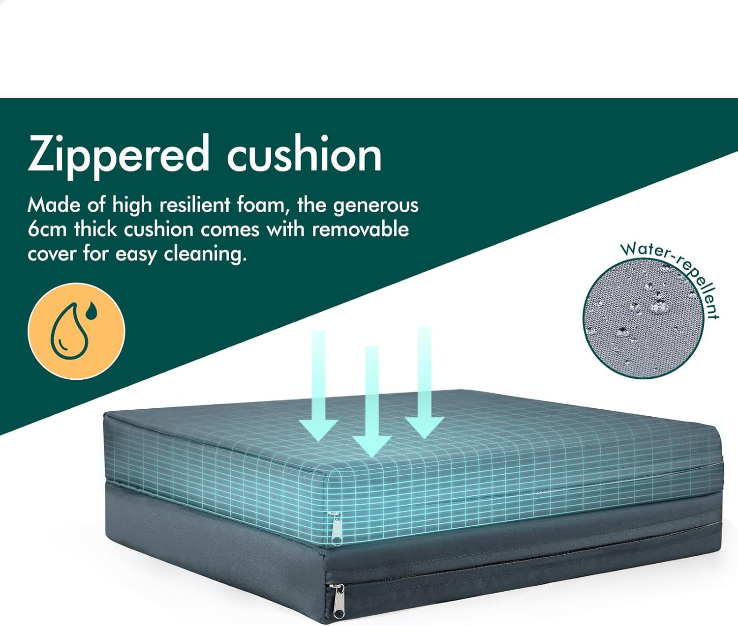 ALFORDSON Wicker Ottomans Set of 4, 4X Seat Cushions＆Covers, Outdoor Patio Furniture Set, Steel Frame, Uv-Resistant image number 4