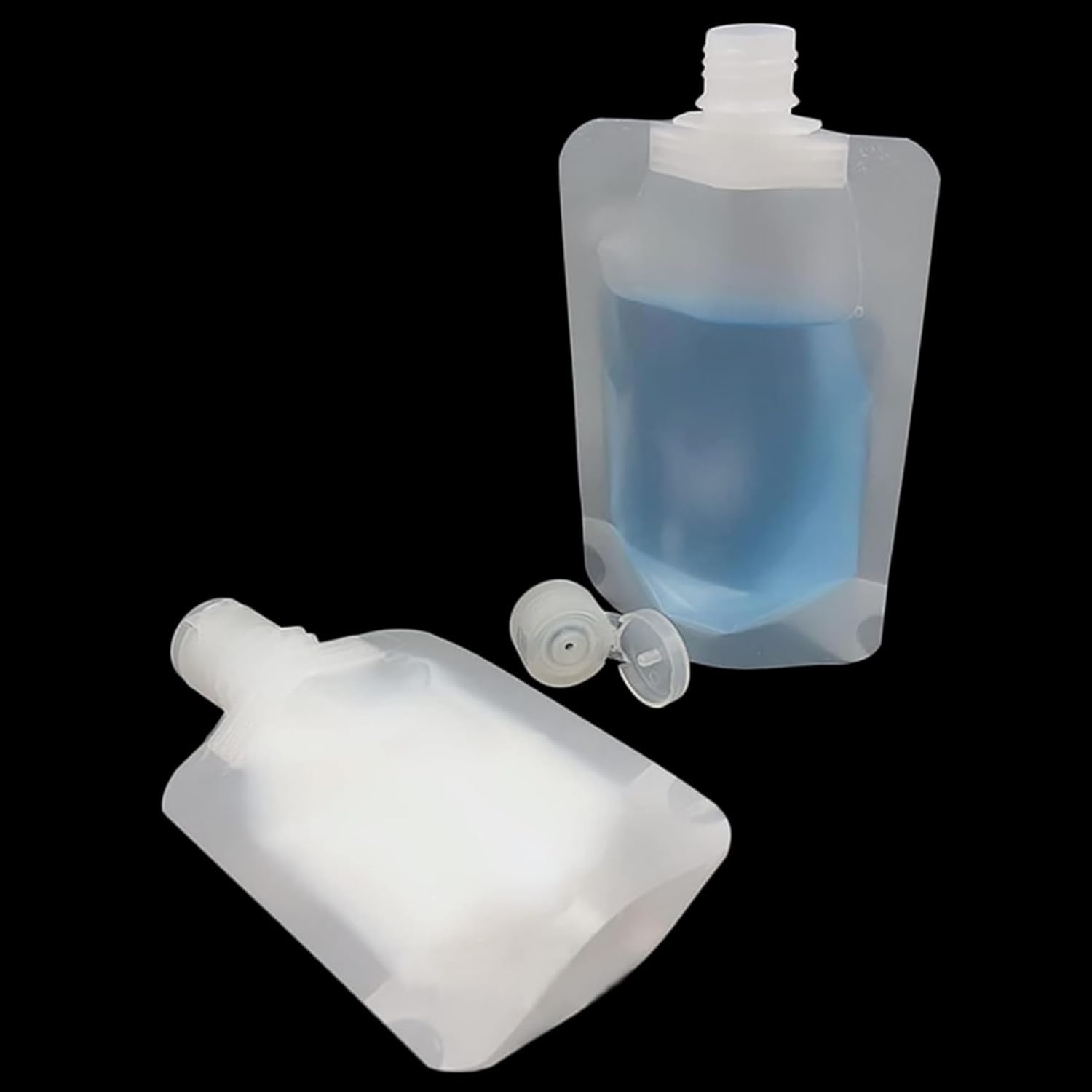 Suytvenxau 10 Pcs Travel Toiletries Pouches, 100Ml Travel Bottles Set for Toiletries, Portable Refillable Stand up Pouch for Shampoo, Conditioner, Lotion, Liquids image number 4