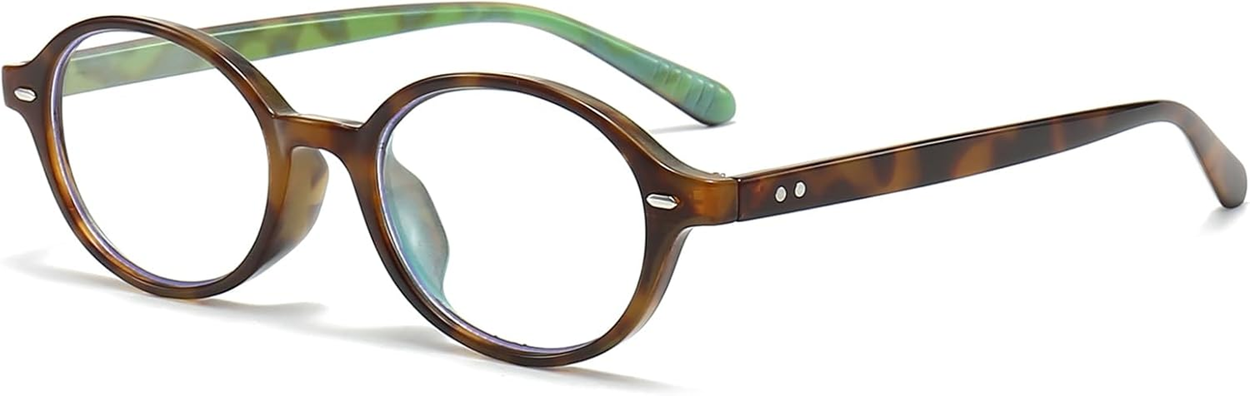 LJCZKA Oval Blue Light Glasses for Women Men round Computer Glasses Oval Frame anti Eyes Strain Headache for Reading Texting Gaming - Brown image number 5