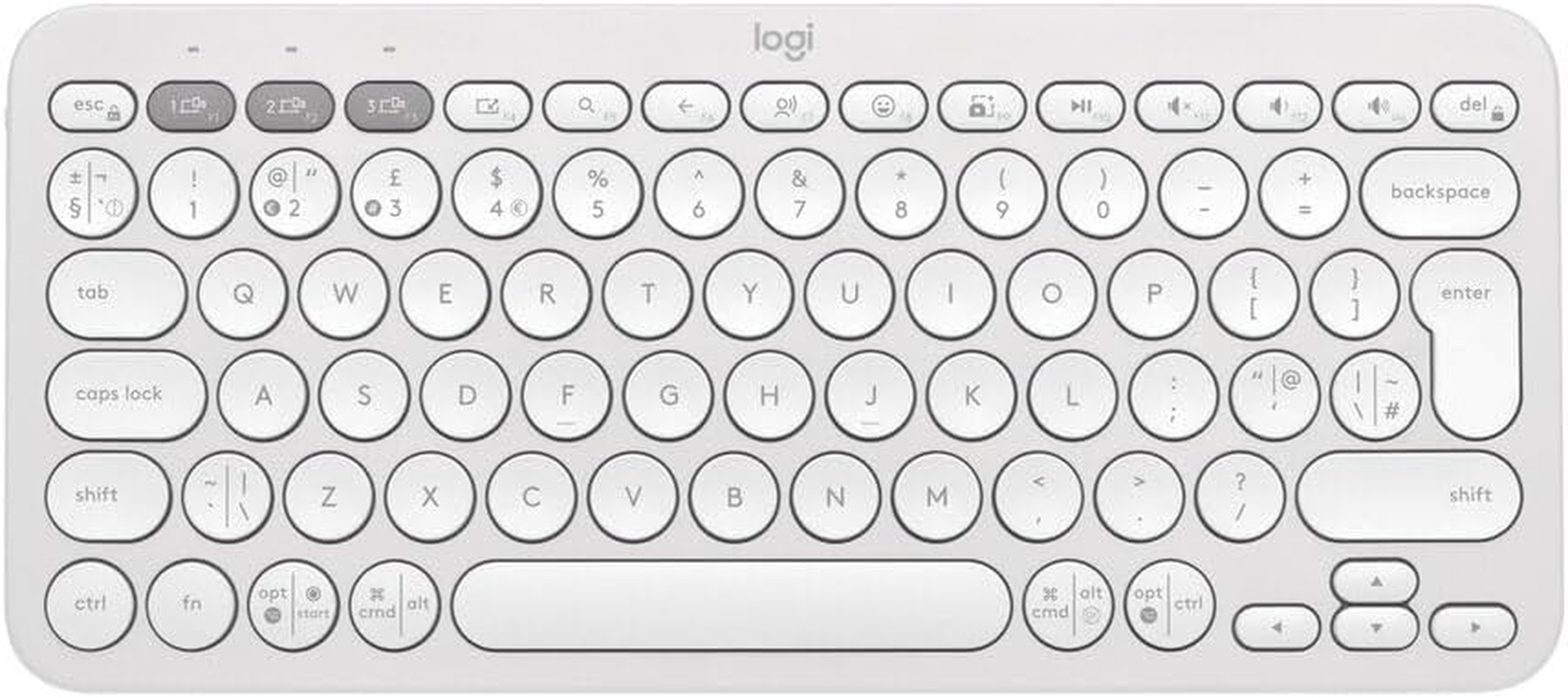 Logitech Pebble Keys 2 K380S, Multi-Device Bluetooth Wireless Keyboard with Customisable Shortcuts, Slim and Portable, Easy-Switch for Windows, Macos, Ipados, Android, Chrome OS - Tonal Graphite