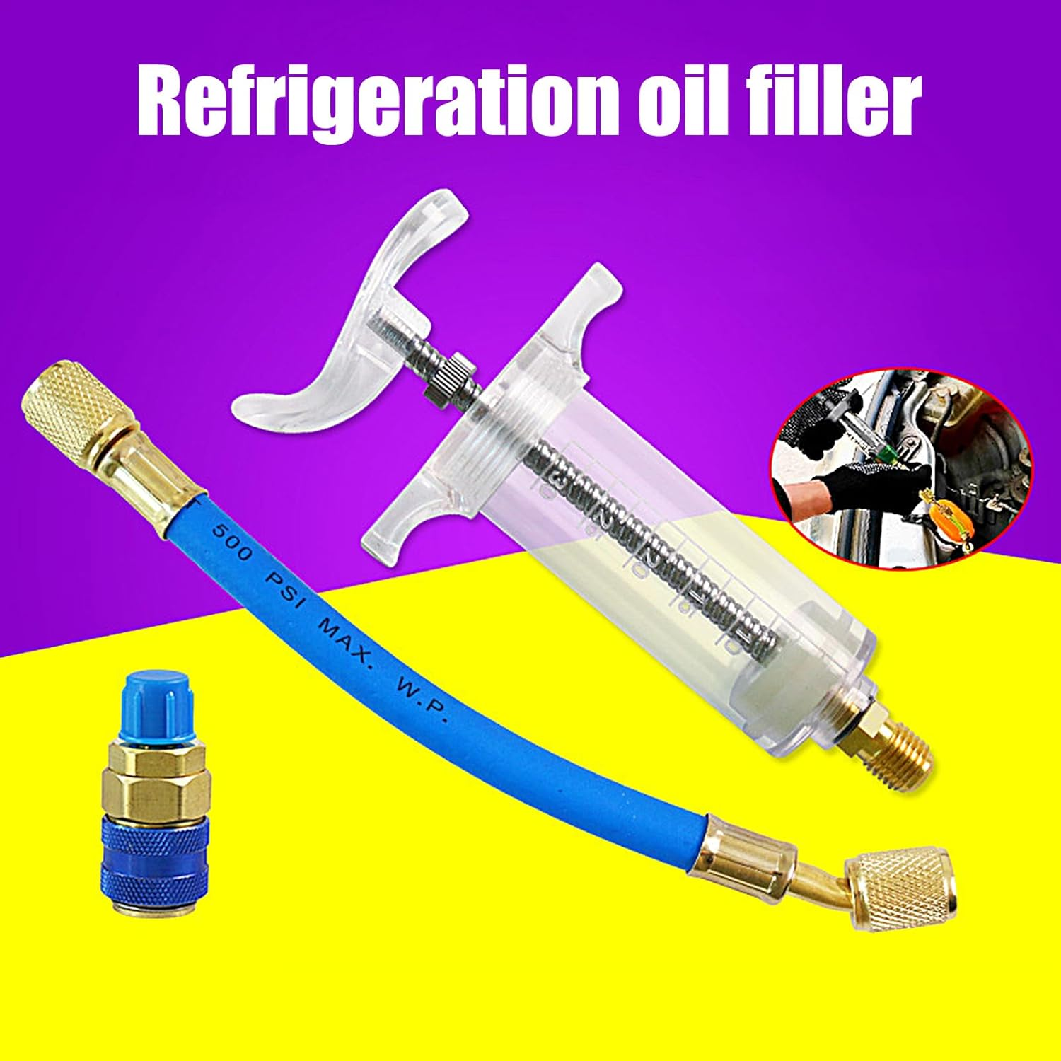 Aebtoe AC Oil Injector,Automobile Refrigeration Oil Filler - Pressure Resistant Refrigeration Liquid Injector for RV, Automotive, Truck, Workshop, Industrial, Garage image number 4