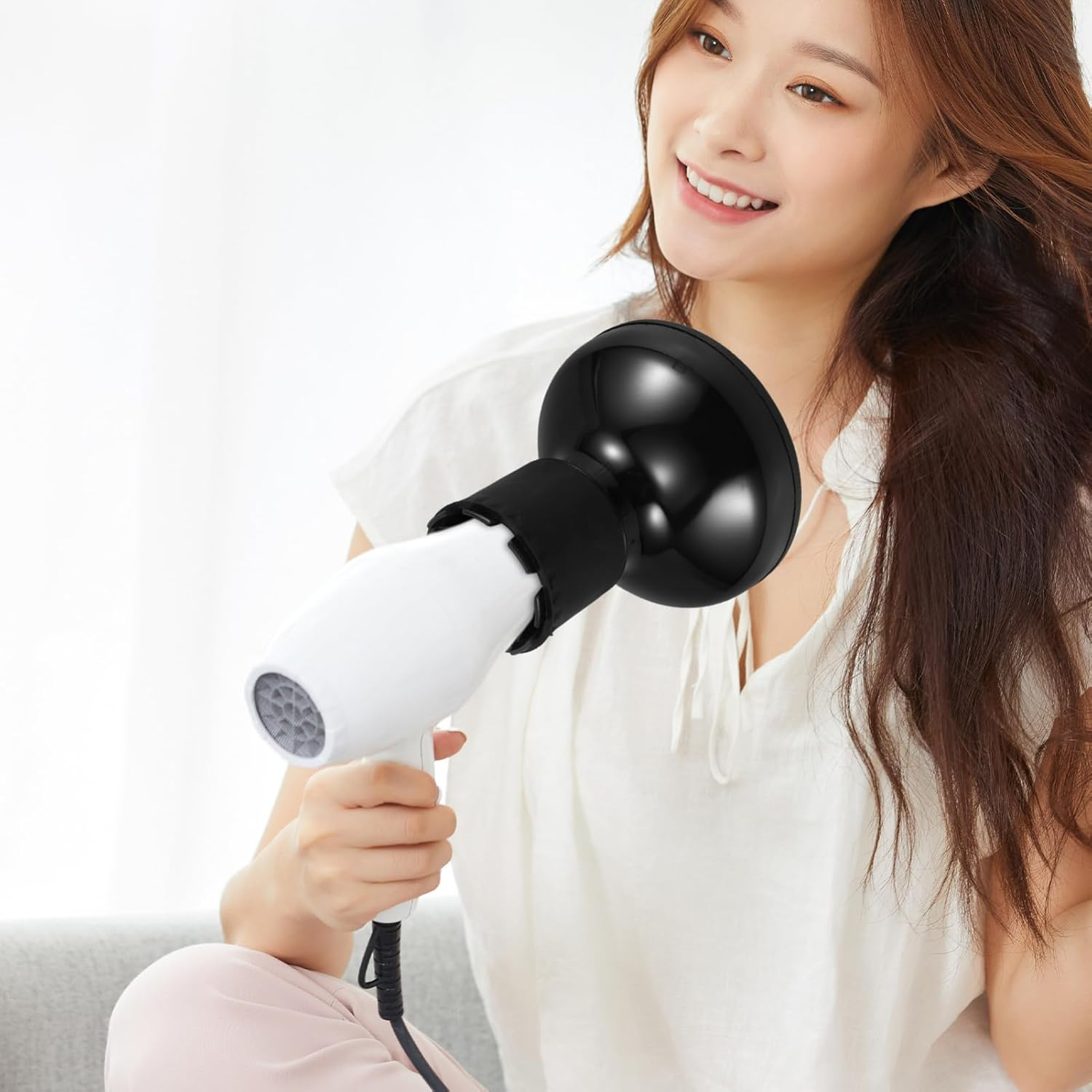 VICASKY Blow Dryer Diffuser Cap Curl Diffuser Hair Dryer Attachment Travel Easy to Clean - White image number 7