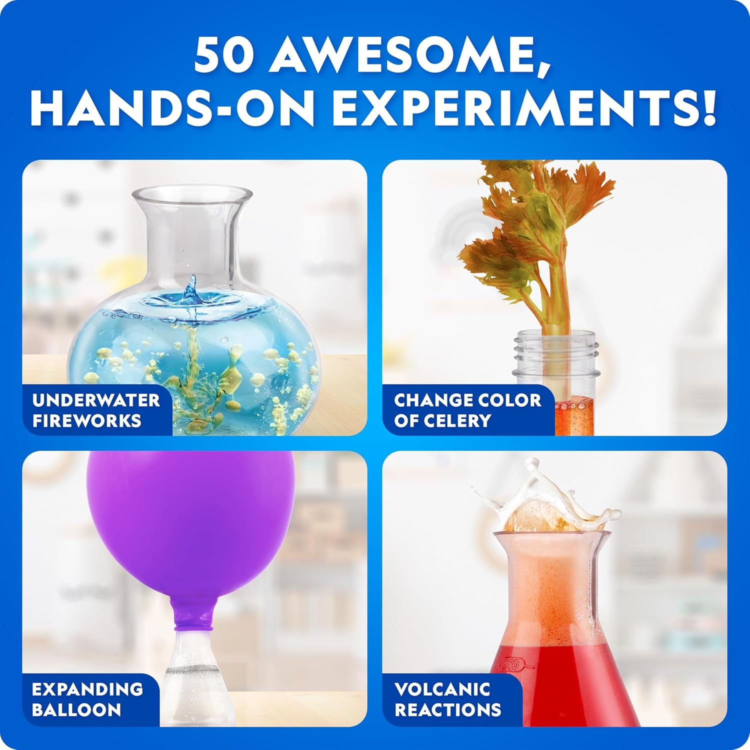 National Geographic Kids Junior Chemistry Set - Full Early Learning Lab Kit with 50 Science Experiments for Kids & 20+ Lab Tools, Chemistry Set