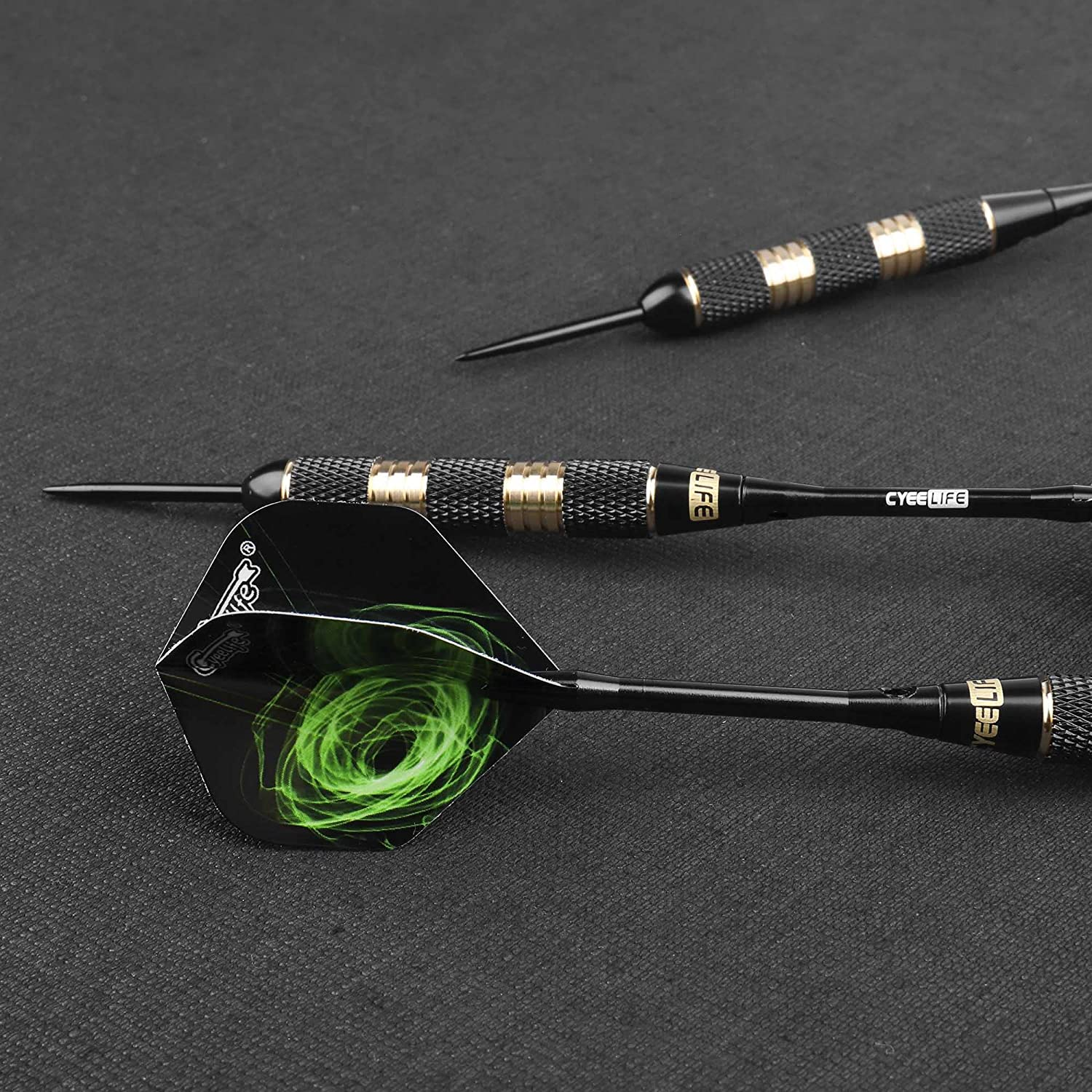 Cyeelife Professional Steel Tip Darts 32G with Aluminium Shafts,Sharpener,Tool and Extra Flights,Pro Brass Darts Set image number 5