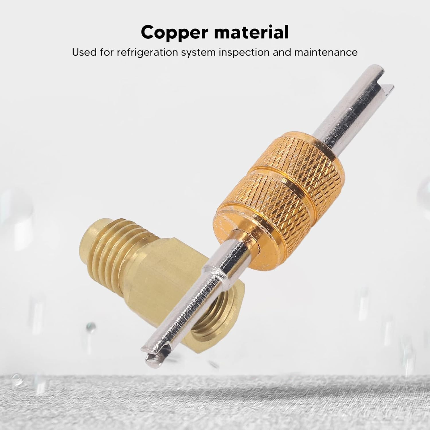 Fdit Fdit Copper Refrigerant Tank Adapter Kit - Dual Size 1/2" Acme to 1/4" SAE Reverse, HVAC Adapter Fittings with Valve Core Tool image number 5