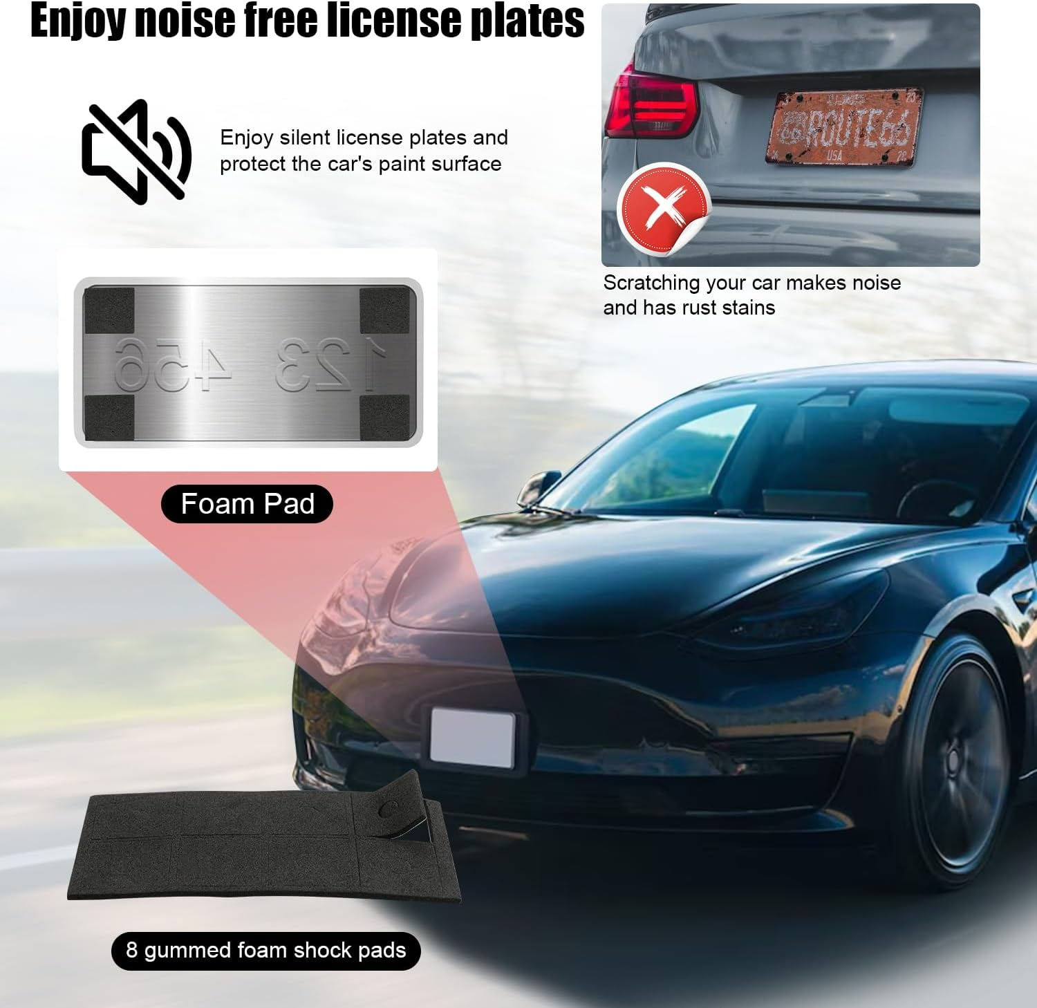 Livtee anti Theft License Plate Screws Kits for Securing Frames and Covers, M6 (1/4") Tamper Proof Screws, Fastener Nut, Caps Cover for Front Rear Frame Holder Mounting - Black image number 4