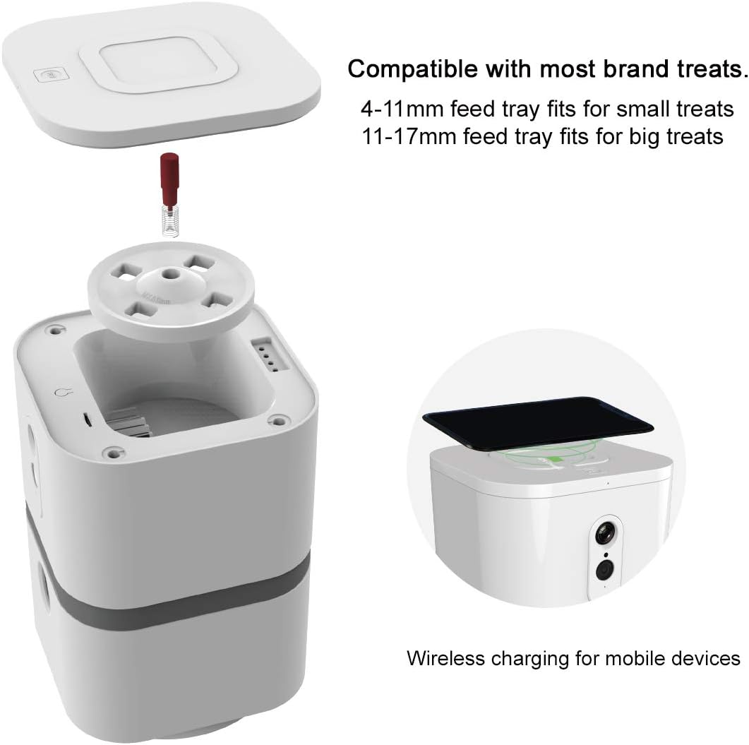 SKYMEE Smart Automatic Pet Feeder Food Dispenser for Cats & Dogs - 1080P Full HD Pet Camera Treat Dispenser with Night Vision and 2-Way Audio, Wi-Fi Enabled App for Iphone and Android image number 1