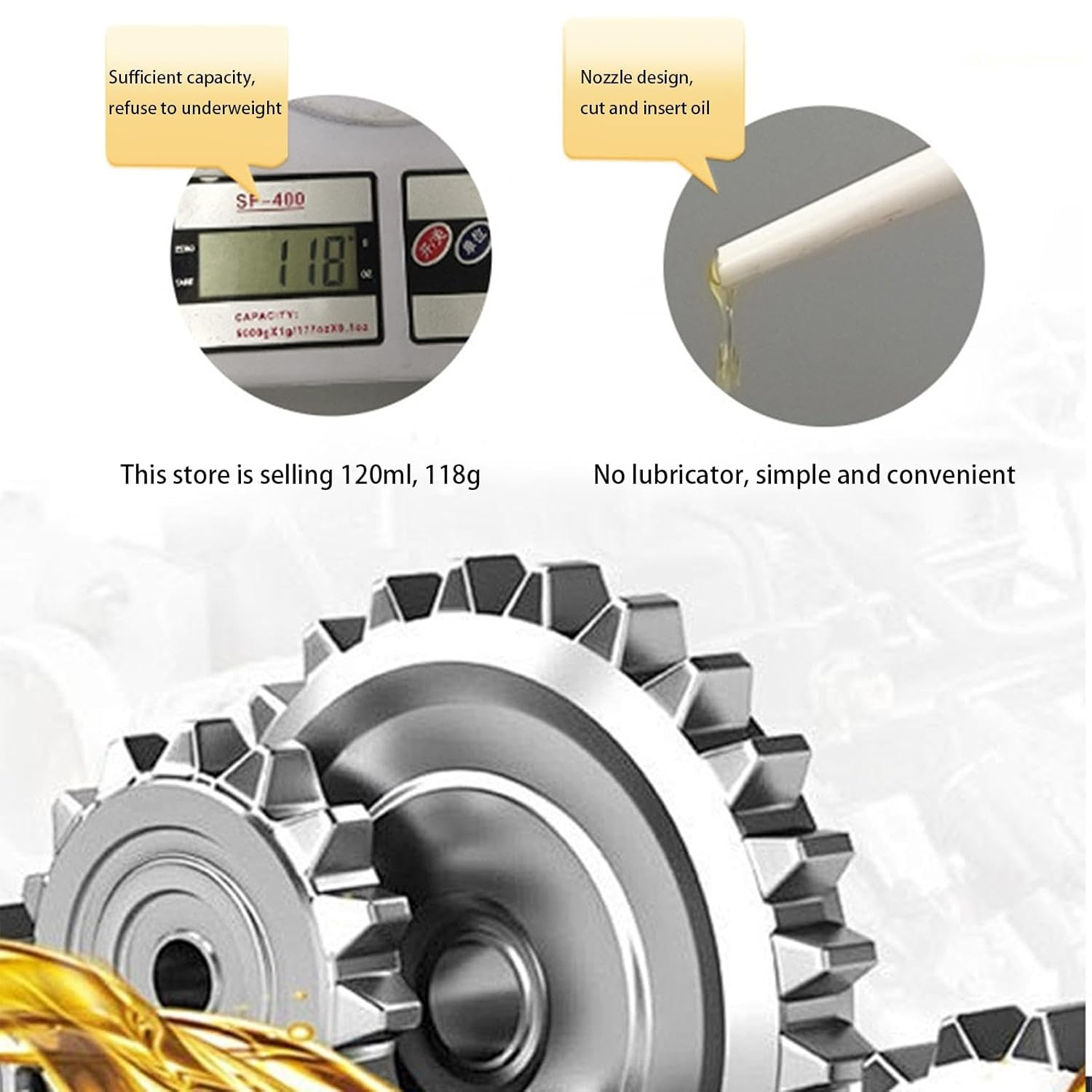 Motorbike Chain Lubricant,120Ml Chain Lube Chain Oil | Evenly Spreading Deeply Penetrate Motor Oils Chain Lubricant for Motorcycle Motorbike ATV Chain image number 3