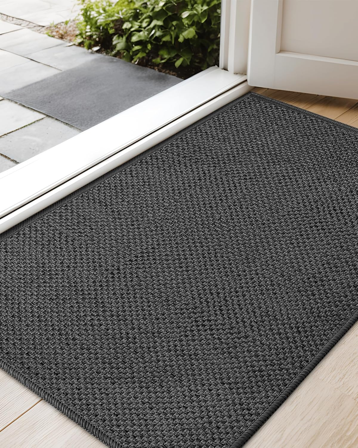 Color&Geometry Door Mat 24"X40", Front Door Mat Indoor Rugs for Entryway Non Slip Washable Absorbent Low-Profile inside Mat Entry Mat Entry Rug Indoor Entrance, Grey image number 5
