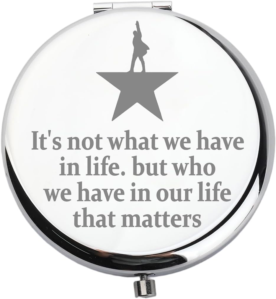 WUSUANED Hamilton Star Makeup Mirror Hamilton Musical Gift Broadway Musical Inspired Mirror Musical Drama Lover Gift Hamilton Fan Gift (Hamilton Star Mirror)
