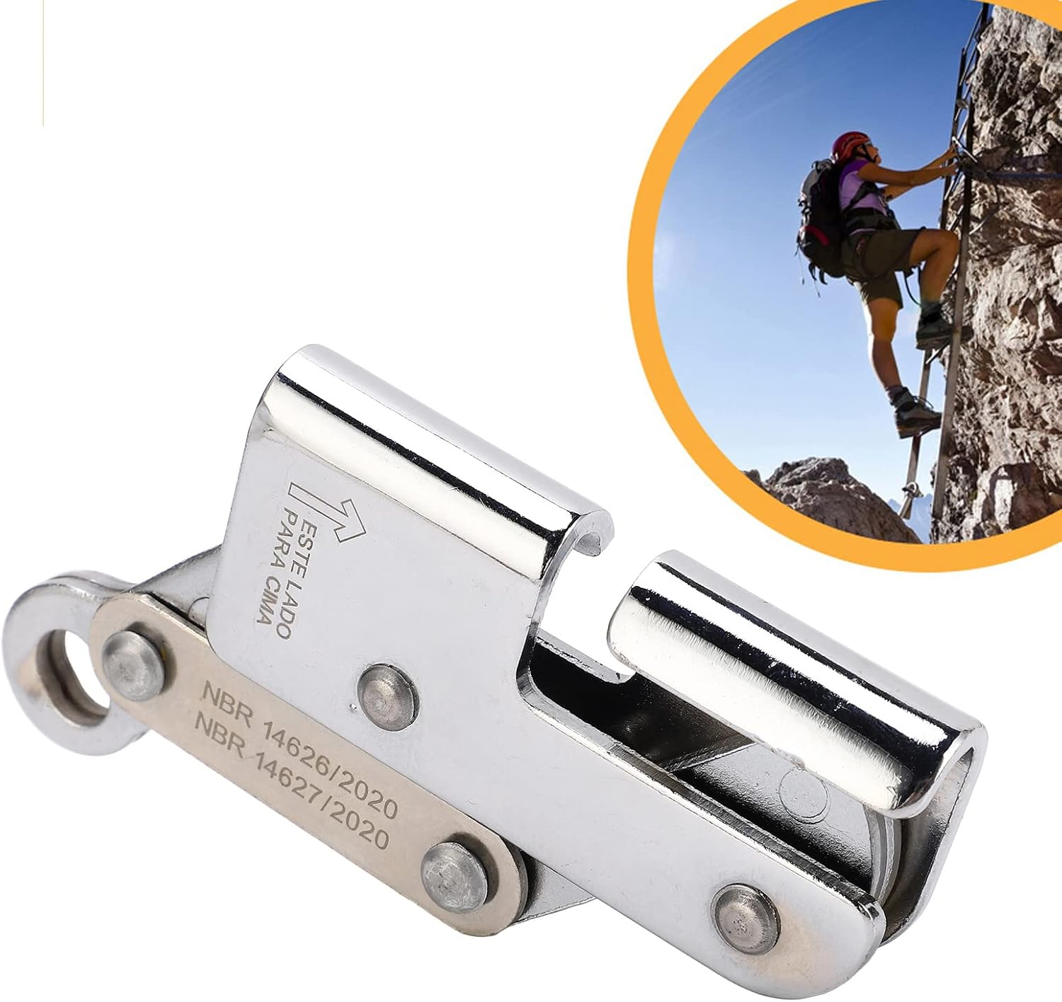 Self Locking Rope Grab Alloy Steel Strong Bearing Capacity for Tree Arborist Expedition - Rock Climbing Rope Grab Device image number 5