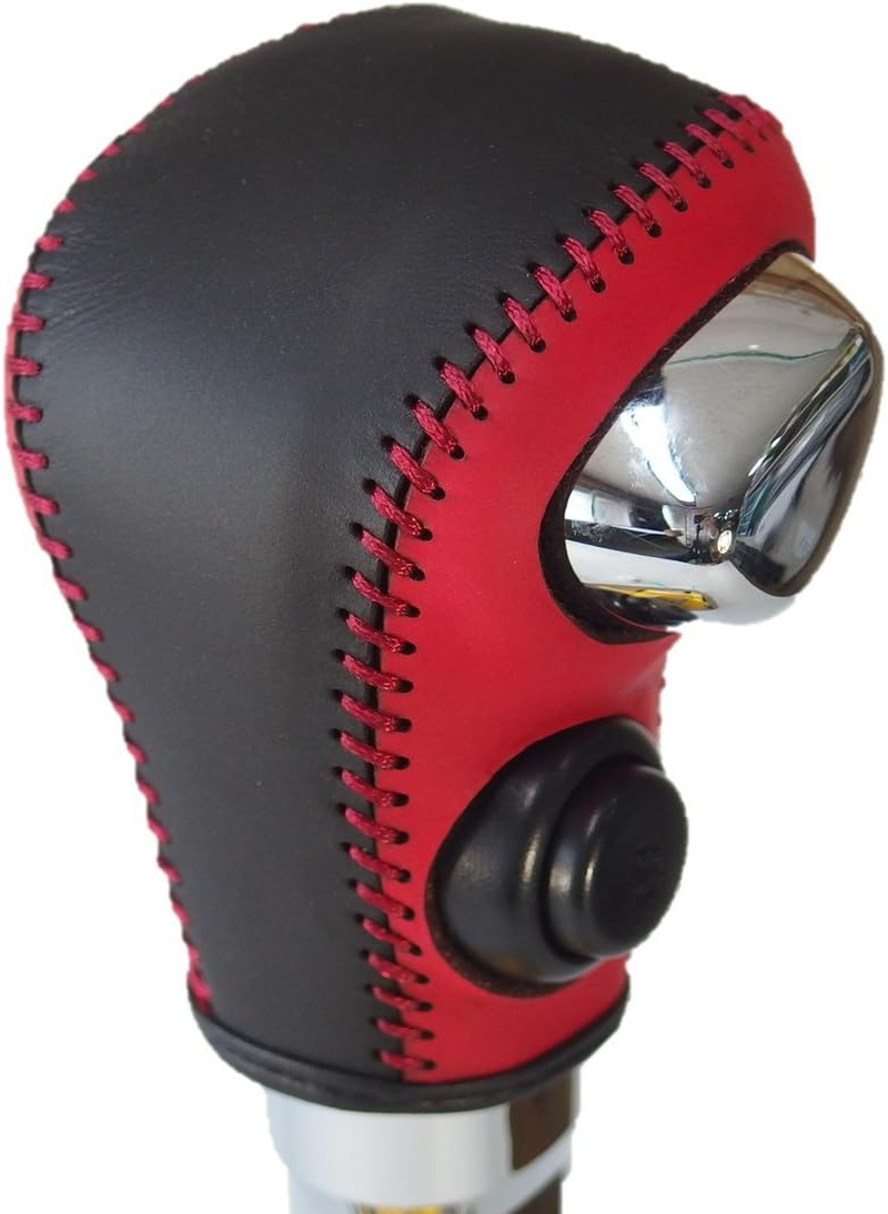 Tricolor EX MH35/55 Wagon R MA36 Solio Red and Black Leather X Red Stitching 3S-36 DIY Shift Knob Genuine Leather Replacement Kit 1BK3S36R1B1R image number 2
