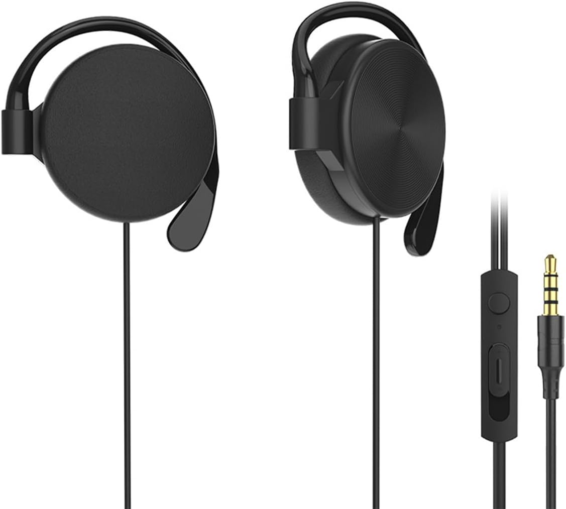 Laroal Wired Clip on Ear Headphones,Portable On-Ear Headphones with Microphone and Call Controller for Desktop Computer (3.5Mm Dual Interface) image number 2