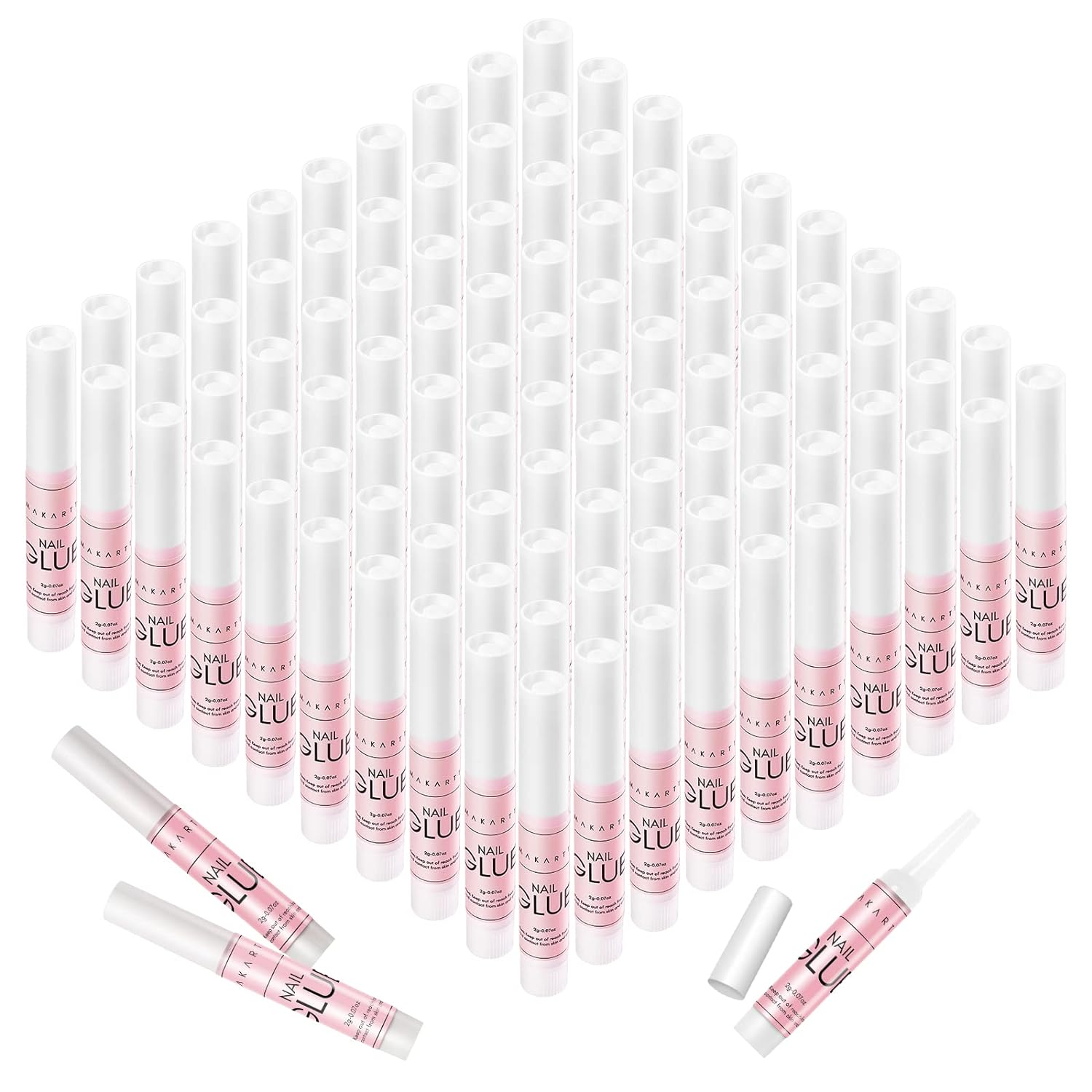 Makartt Super Strong Nail Glue: 100PCS Long Lasting Professional Adhesive for Acrylic and Press on Nails Repair, 0.07Oz Supplies for DIY Salon and Home Use image number 4
