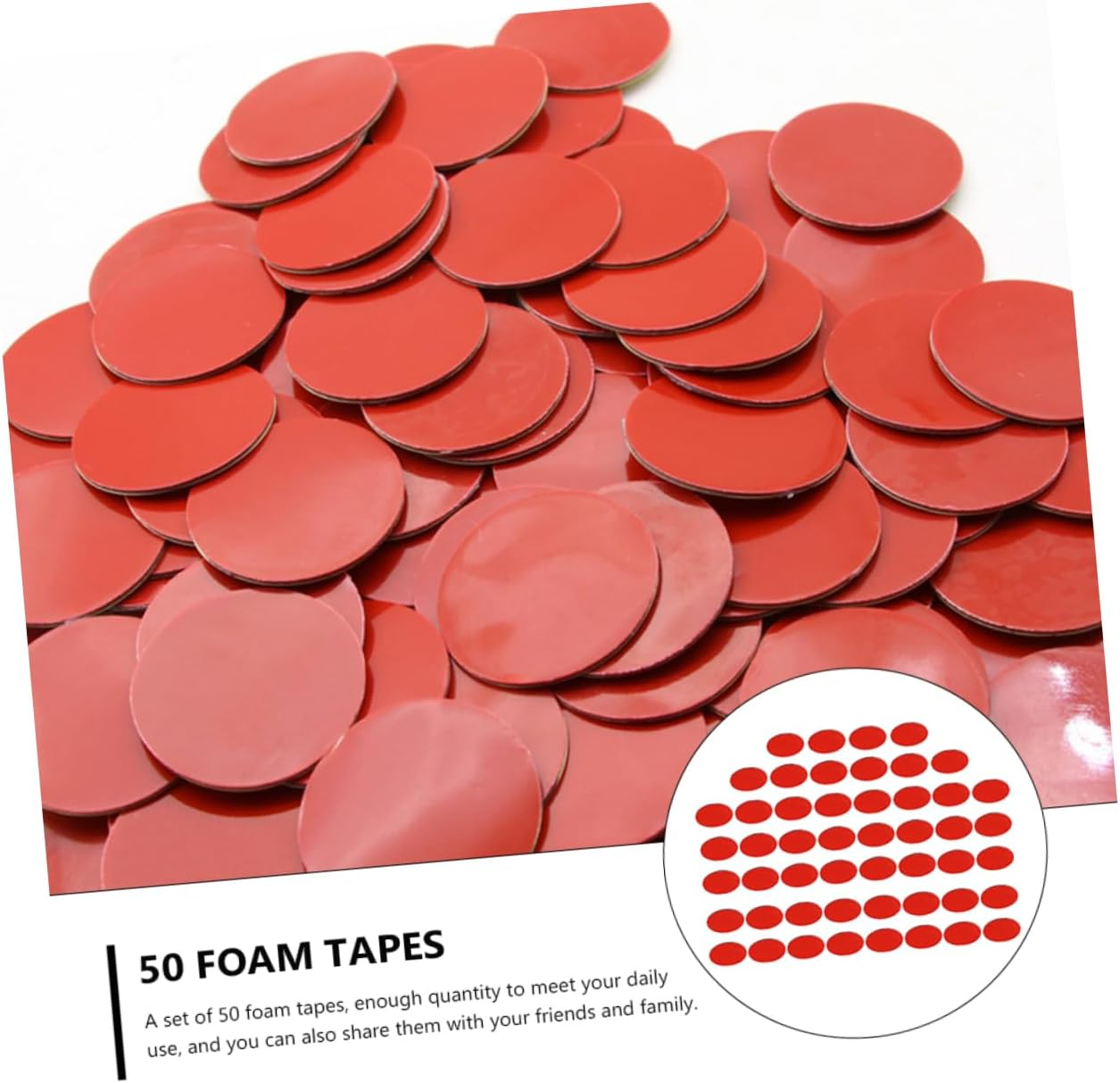 ULTECHNOVO 50Pcs round Tapes Double Sided Stickers for Car Ornament Fixing Strong Adhesive Car Tapes Easy to Use and Remove for Accessories image number 2