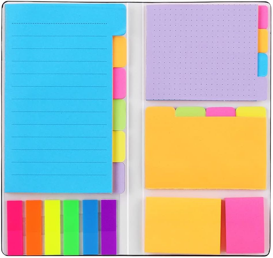 Sticky Note Set - Self-Adhesive Sticky Note Book Set, 410 Sheets Post It Notes with Divider Tabs, Planner Sticky Notes for Office & School Supplies, Colorful Notebook Sticky Tabs image number 5