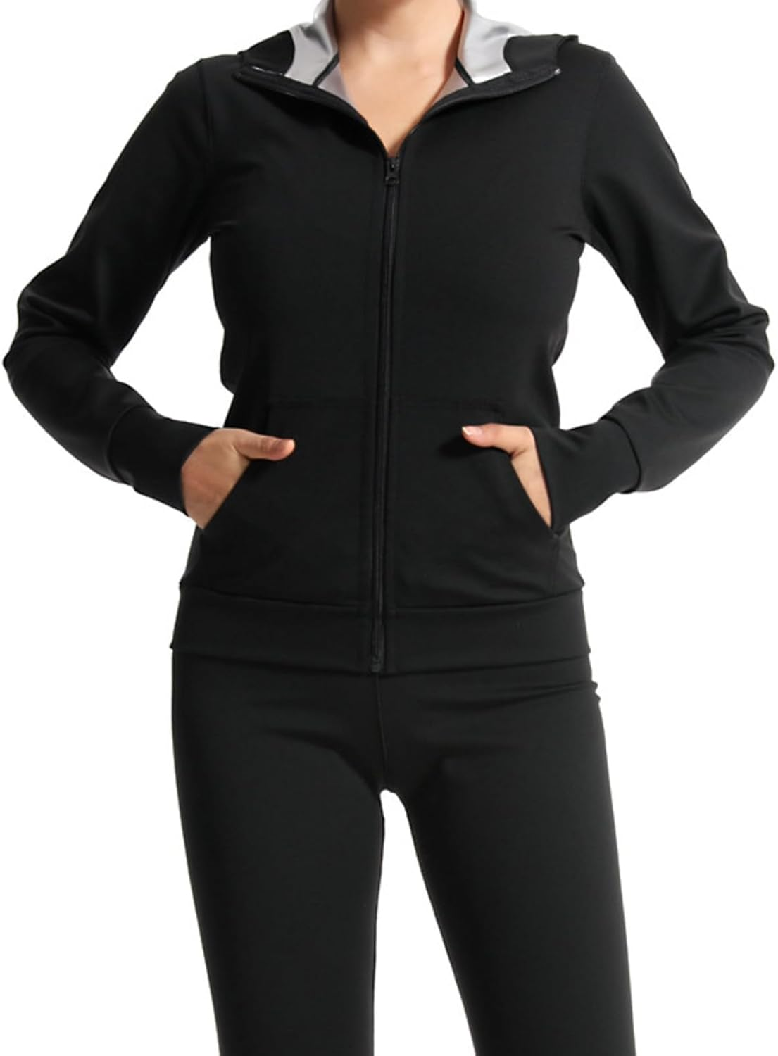 Kapeicamper Sauna Suit Women Weight Loss Gym Sweat Suits Workout Jacket Lock Sweating Profusely Pants Workout Fitness Compression Sweat Suits for Women image number 5