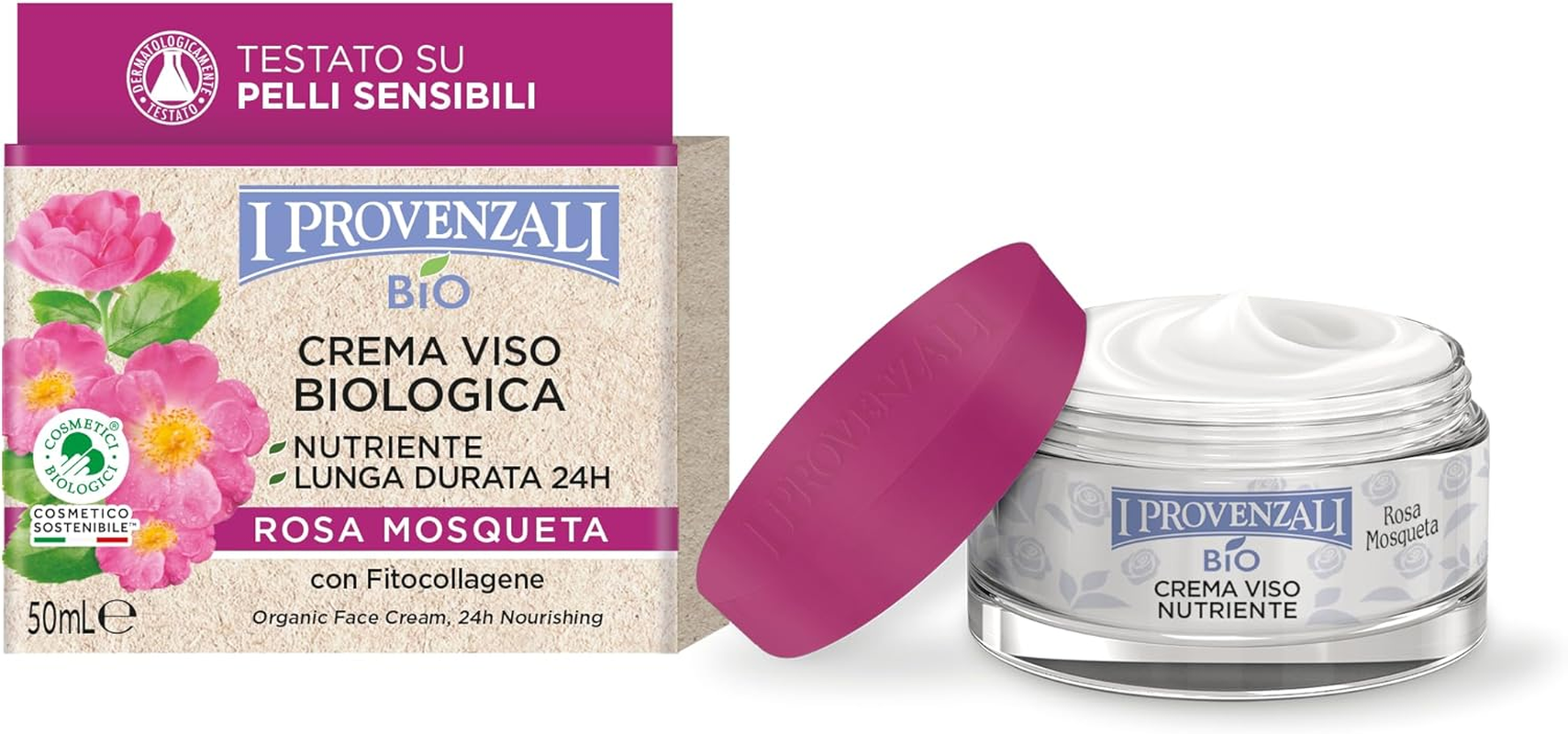 I Provenzali Crema Biologica Nutriente Alla Rosa Mosqueta 50M Con Burro Di Karit&egrave; image number 2