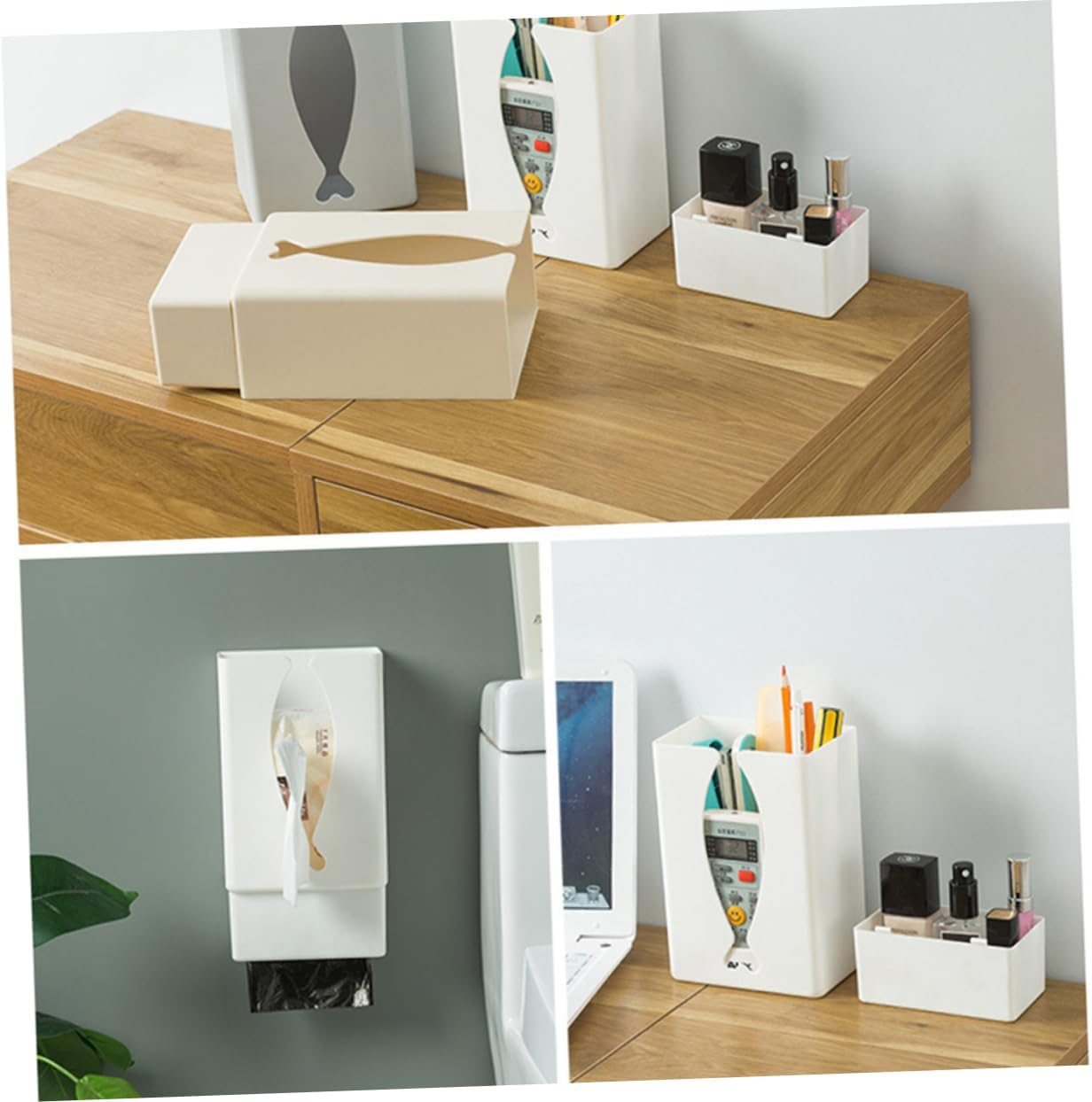 LABRIMP Wall Mount Paper Case Tissue Box for Home Kitchen Paper Towel Organizer Napkin Holder Storage Box for Bathroom image number 6