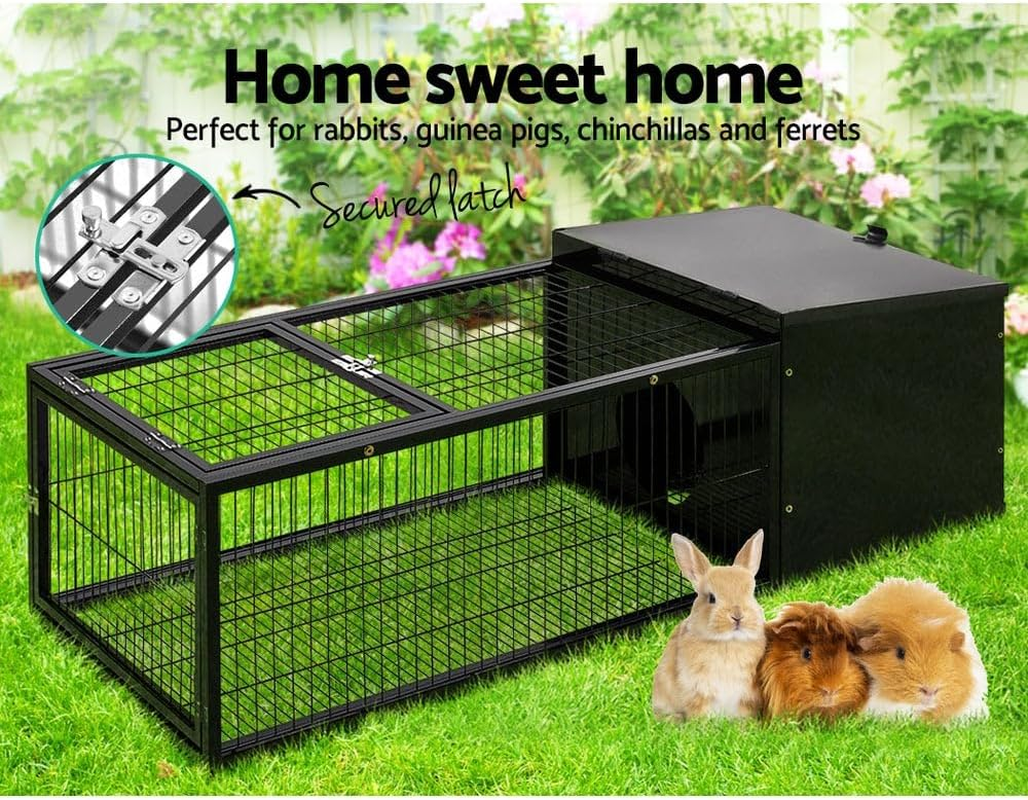 I.Pet Rabbit Hutch Bird Cage Ferret Guinea Pig Rat Bunny Cages Pet Enclosure House Carrier Habitat,Ourdoor Indoor for Small Animals, 120Cm Length Metal Steel Slide-Out Tray Lockable image number 6