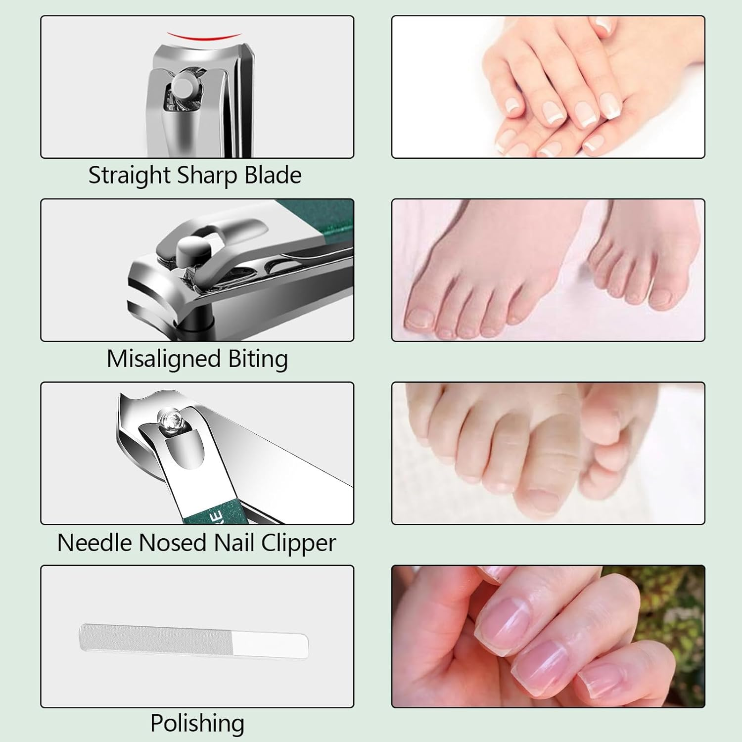 Upgrade Heavy Duty Nail Clippers Set with Glass Nail File for Thick Ingrown Nails,Clipper Cutters for Seniors, Men & Women，With Catching Storage Sharp Stainless Steel Fingernail and Toenail