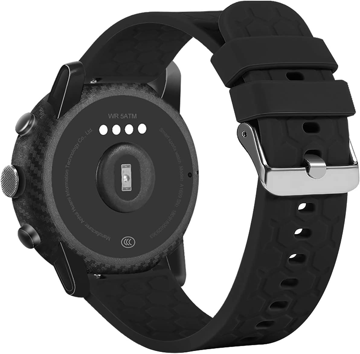 18Mm 19Mm 20Mm 22Mm Width Silicone Quick Release Wristband Replacement Sports Straps Bracelet Watch Band Women Men Strap with Quick Release Pins Intended for Smartwatch (22Mm, Black) image number 2